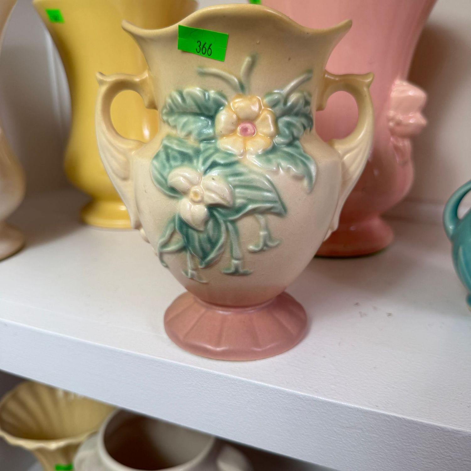 Lot #366(a), Hull Art pottery wildflower vase, some chips, 6 1/2"