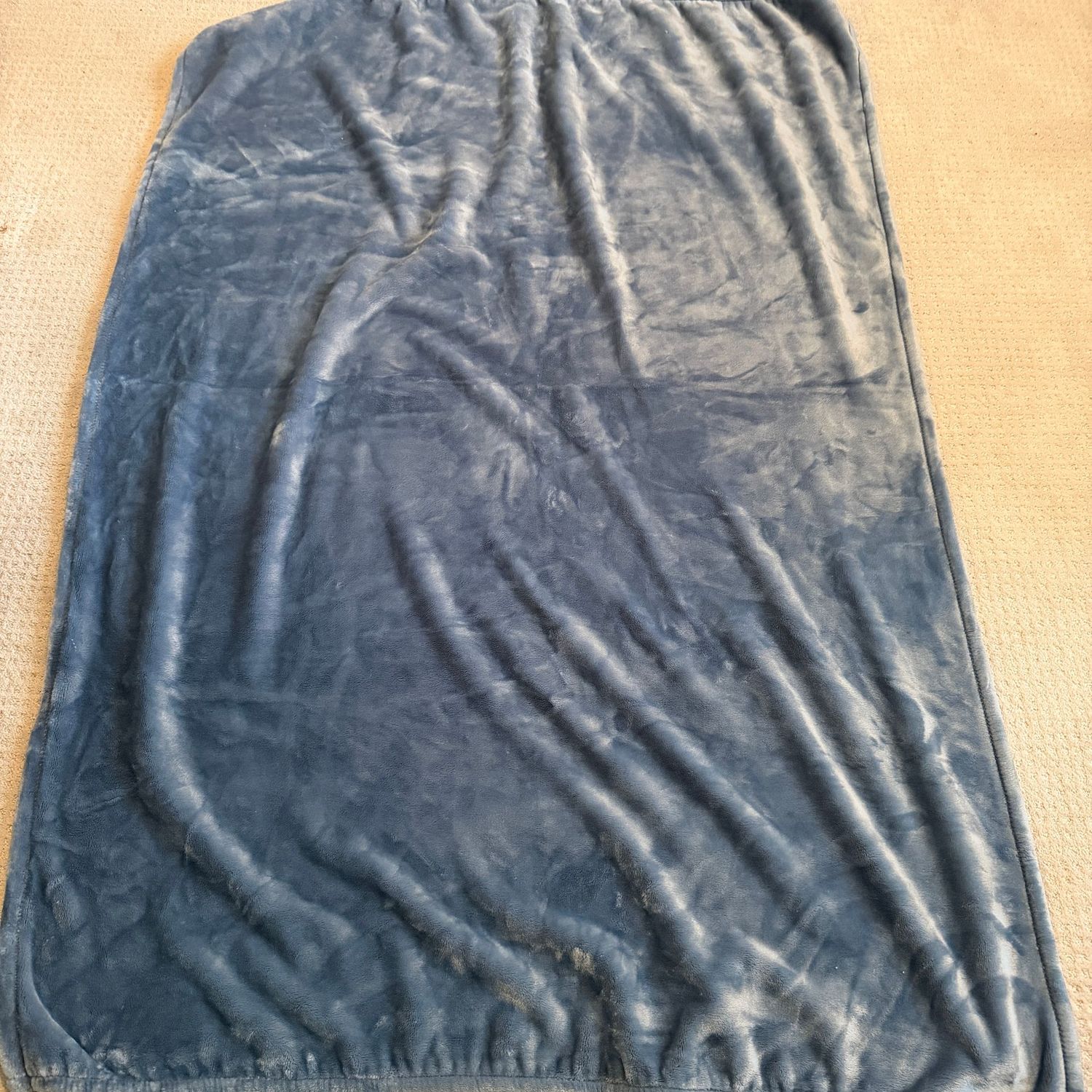 Soft blue throw blanket