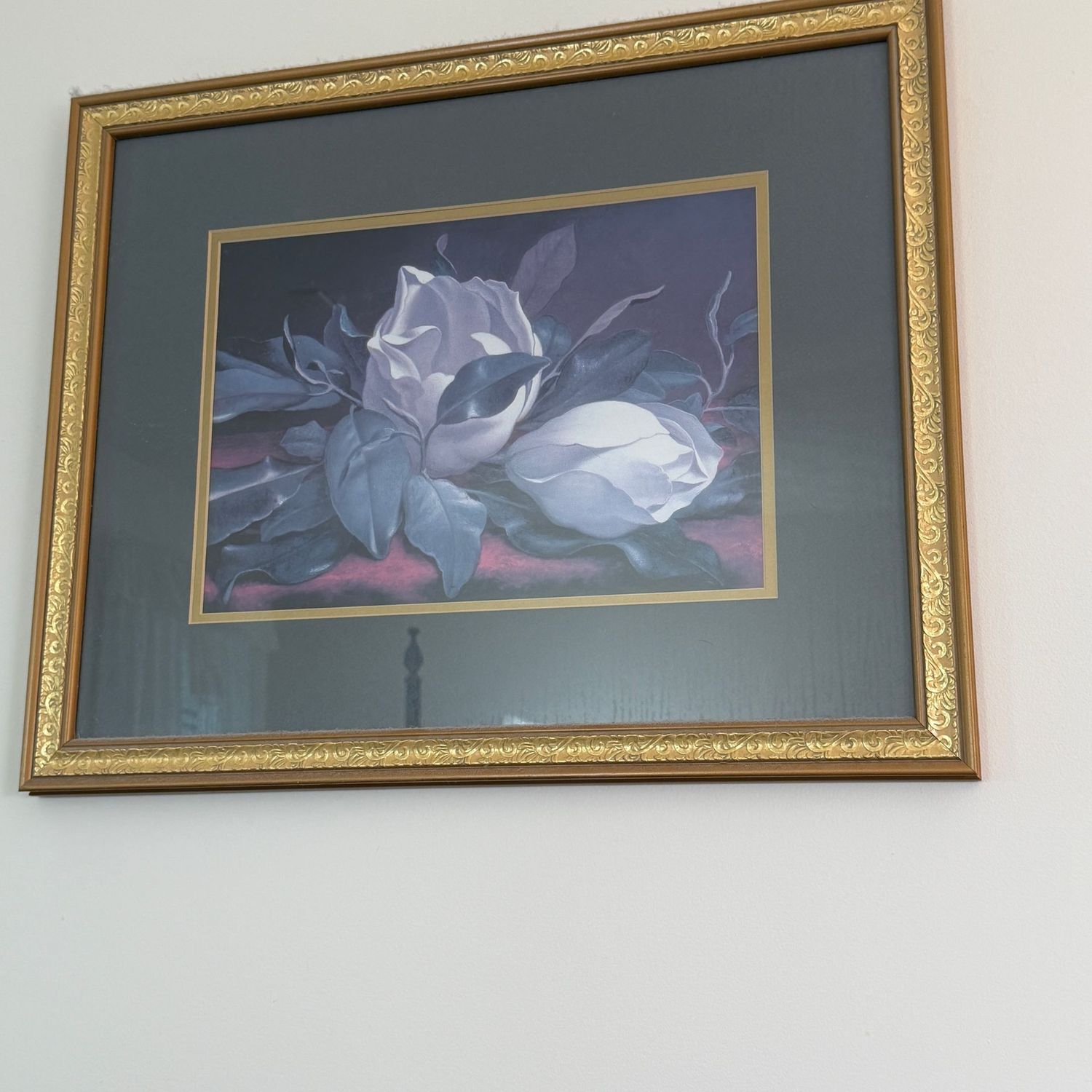 White magnolia framed print, 18 White magnolia framed print, 18" x 22"