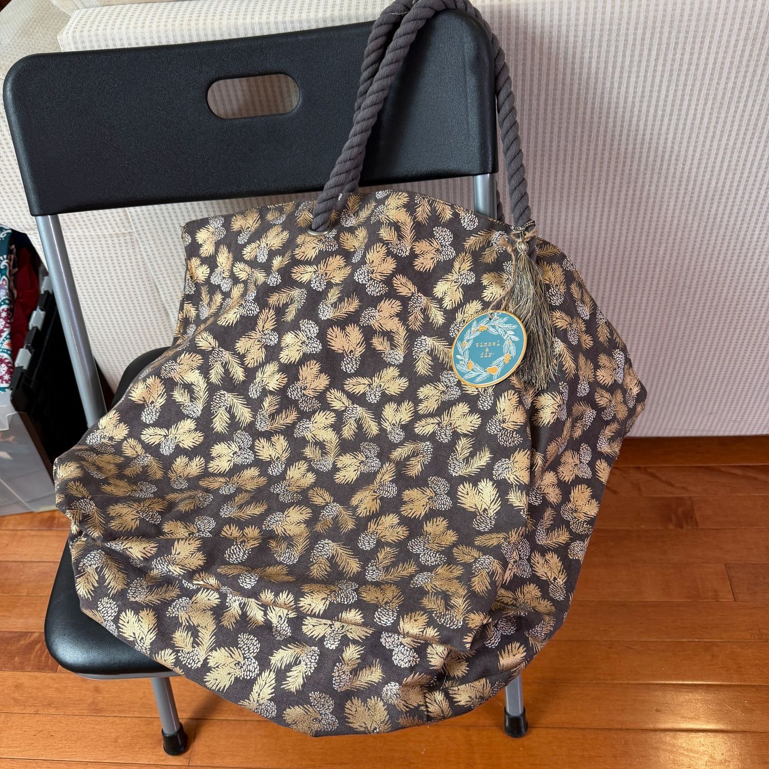 Tinsel & Fir pinecone tote bag, 15 Tinsel & Fir pinecone tote bag, 15"W