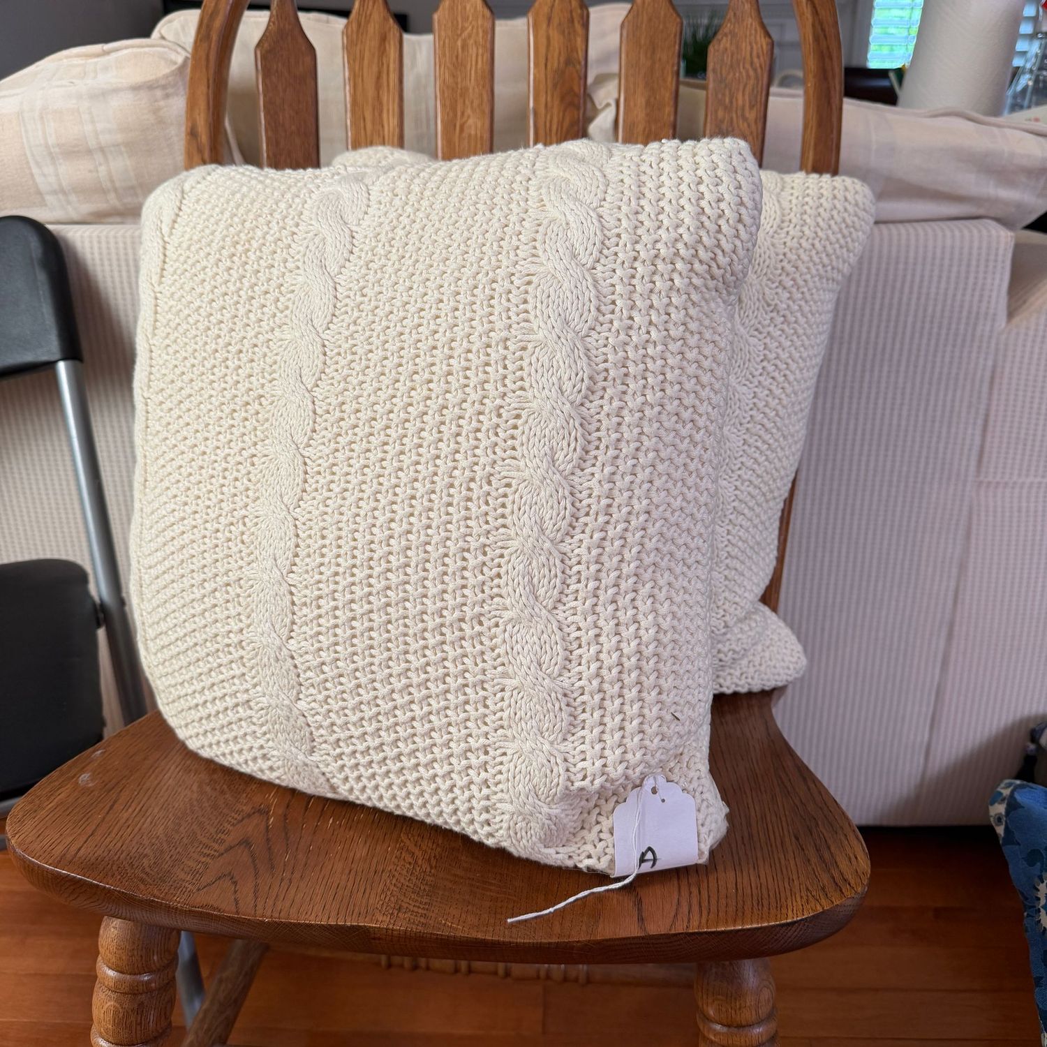 Pillow A - pair of cream, Hilfiger pillows, 14"