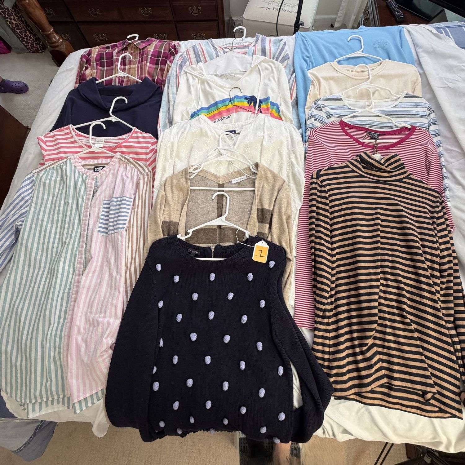 Ladies' Tops Size L Group # 1, mostly long sleeve