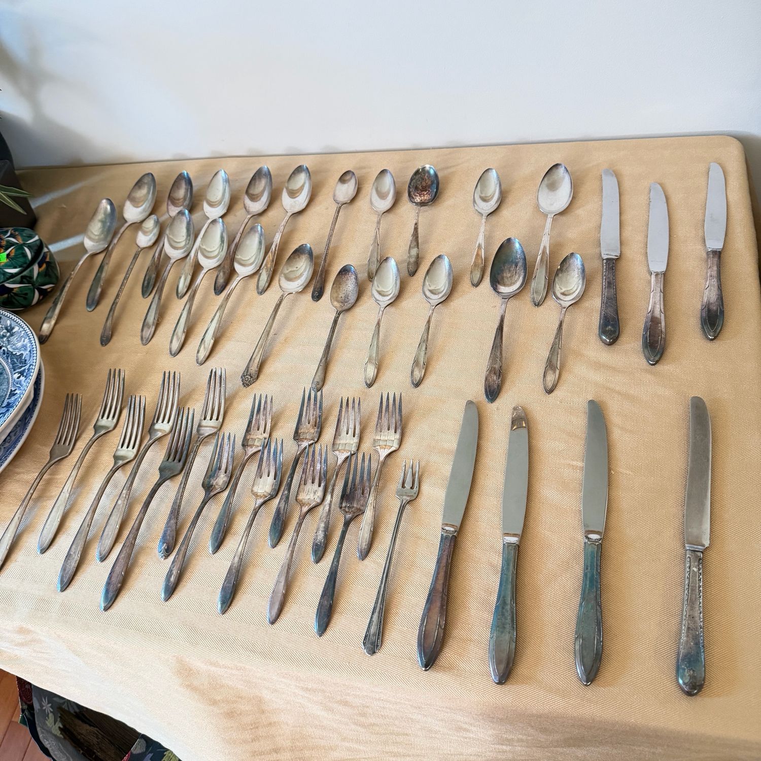 Group Of Silver-plated Flatware,  Various Patterns
