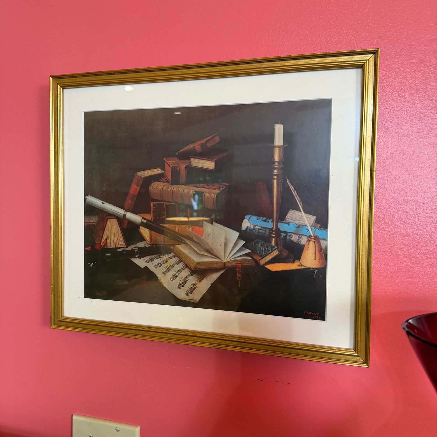 Harnett music and literature framed print, 14 Harnett music and literature framed print, 14" x 18"