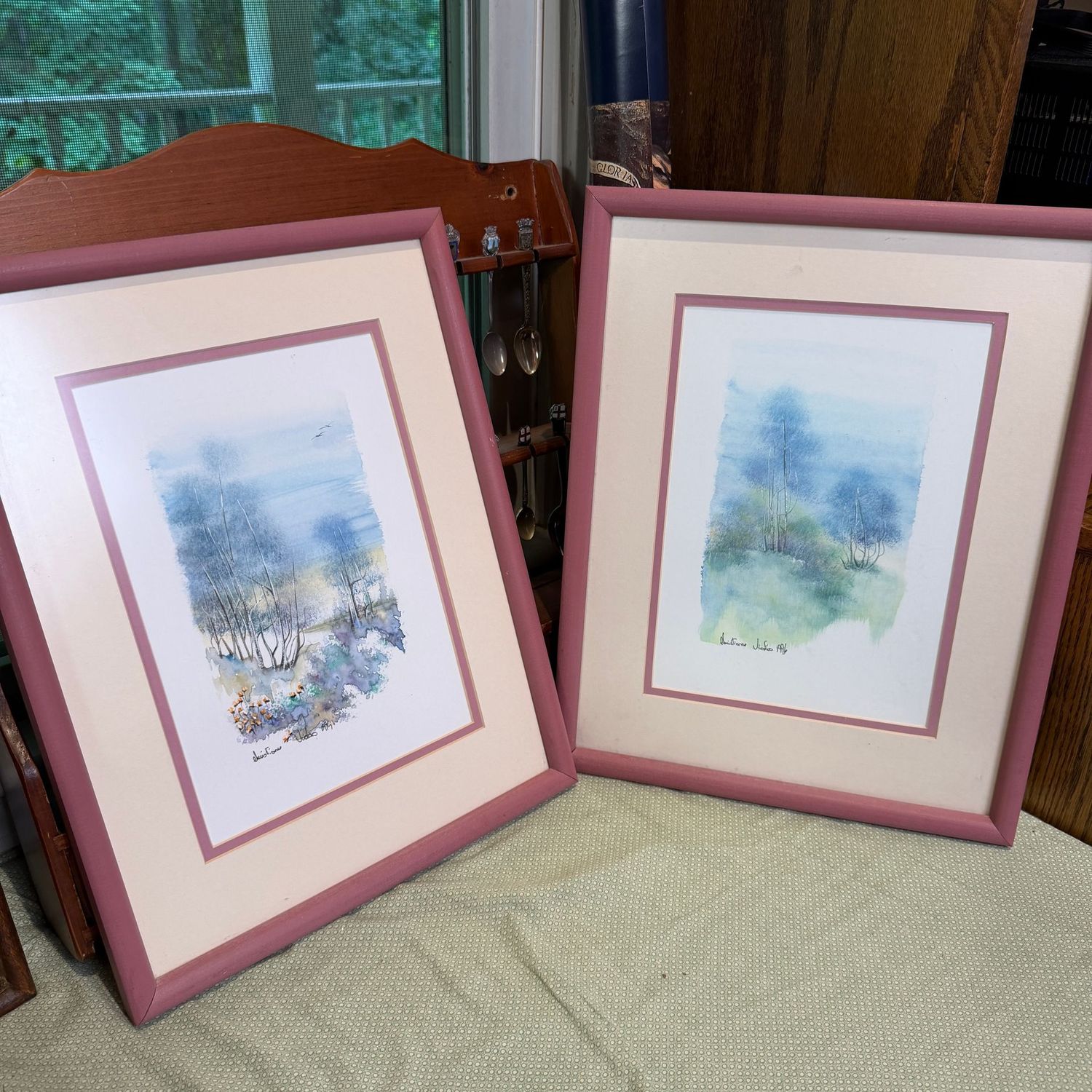 Pair of landscape watercolors, may be prints, 17 Pair of landscape watercolors, may be prints, 17" x 12"
