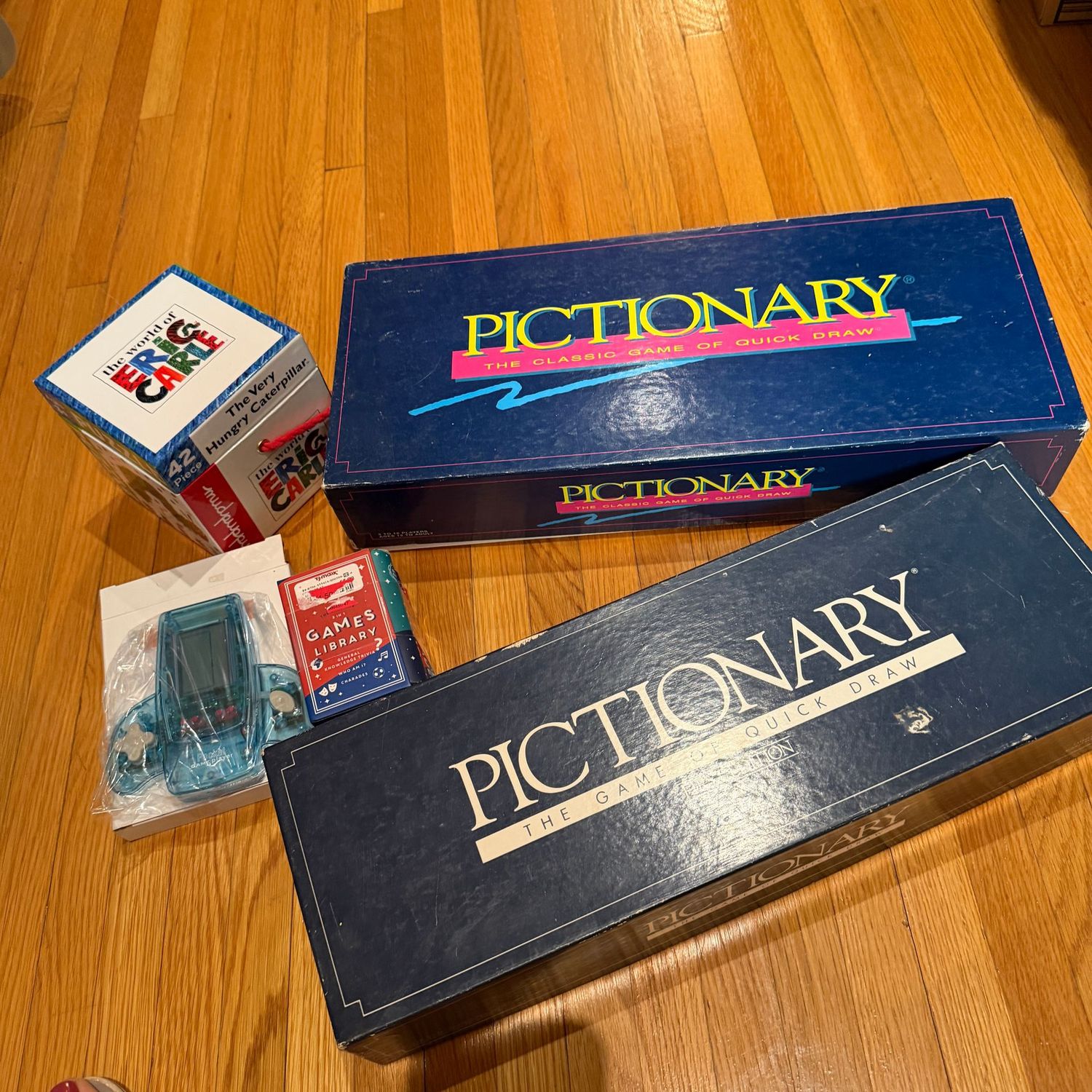 Group of games, including pictionary Group of games, including pictionary