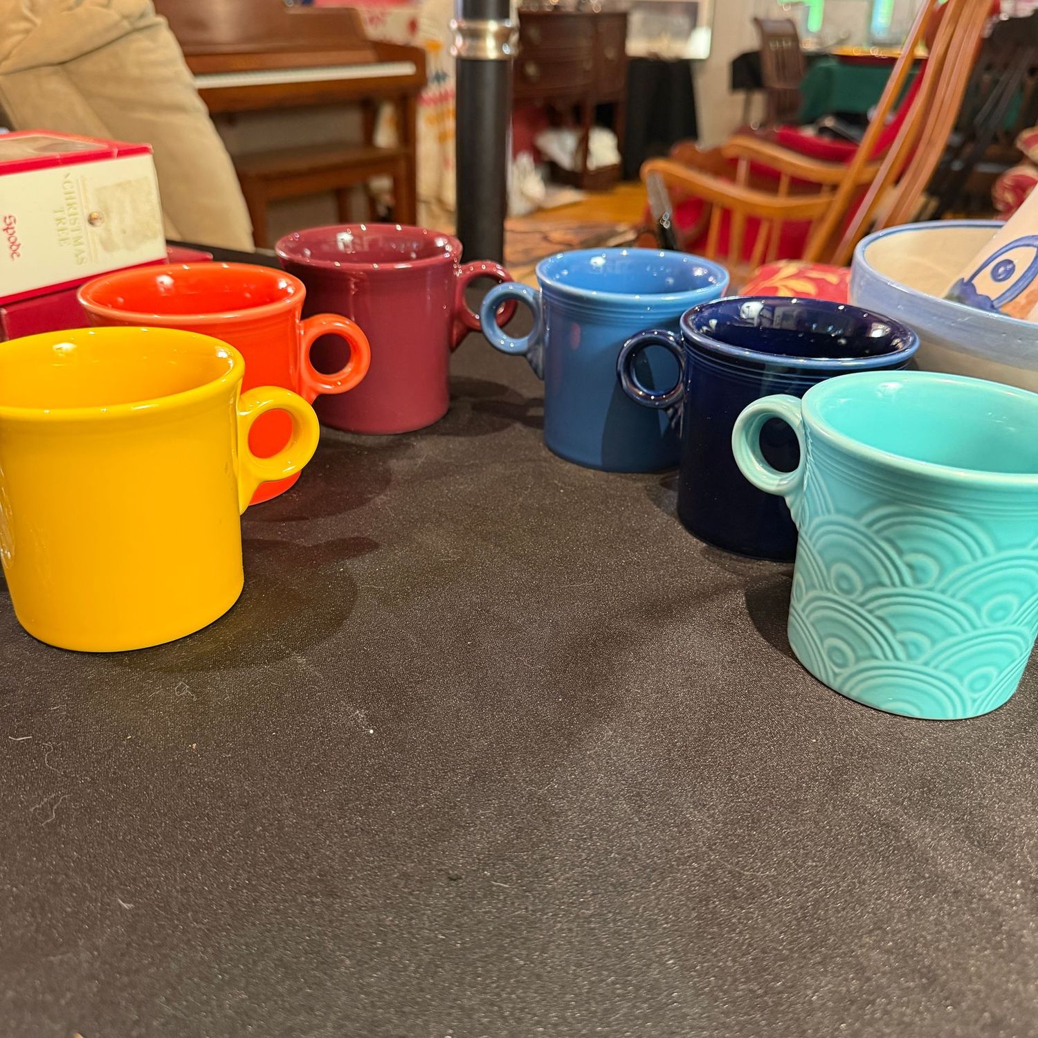Group of 6 Fiesta Ware mugs, good condition Group of 6 Fiesta Ware mugs, good condition