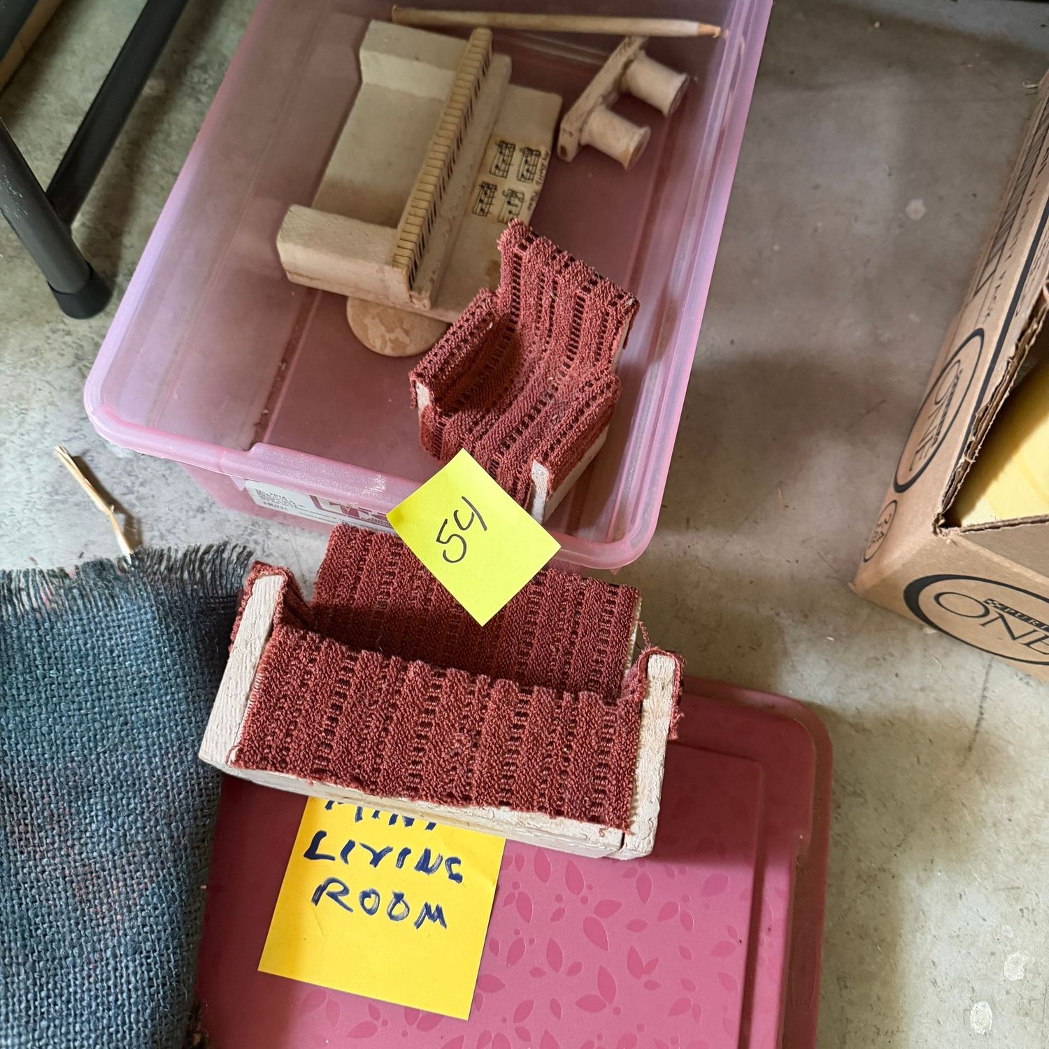 Lot #54, vintage handmade living room dollhouse furniture Lot #54, vintage handmade living room dollhouse furniture