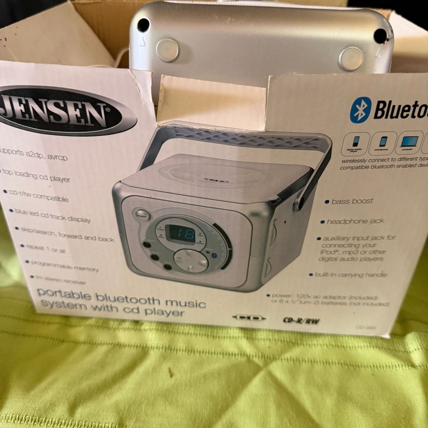 Jenson portable Bluetooth music system, CD player and radio work well on initial test Jenson portable Bluetooth music system, CD player and radio work well on initial test