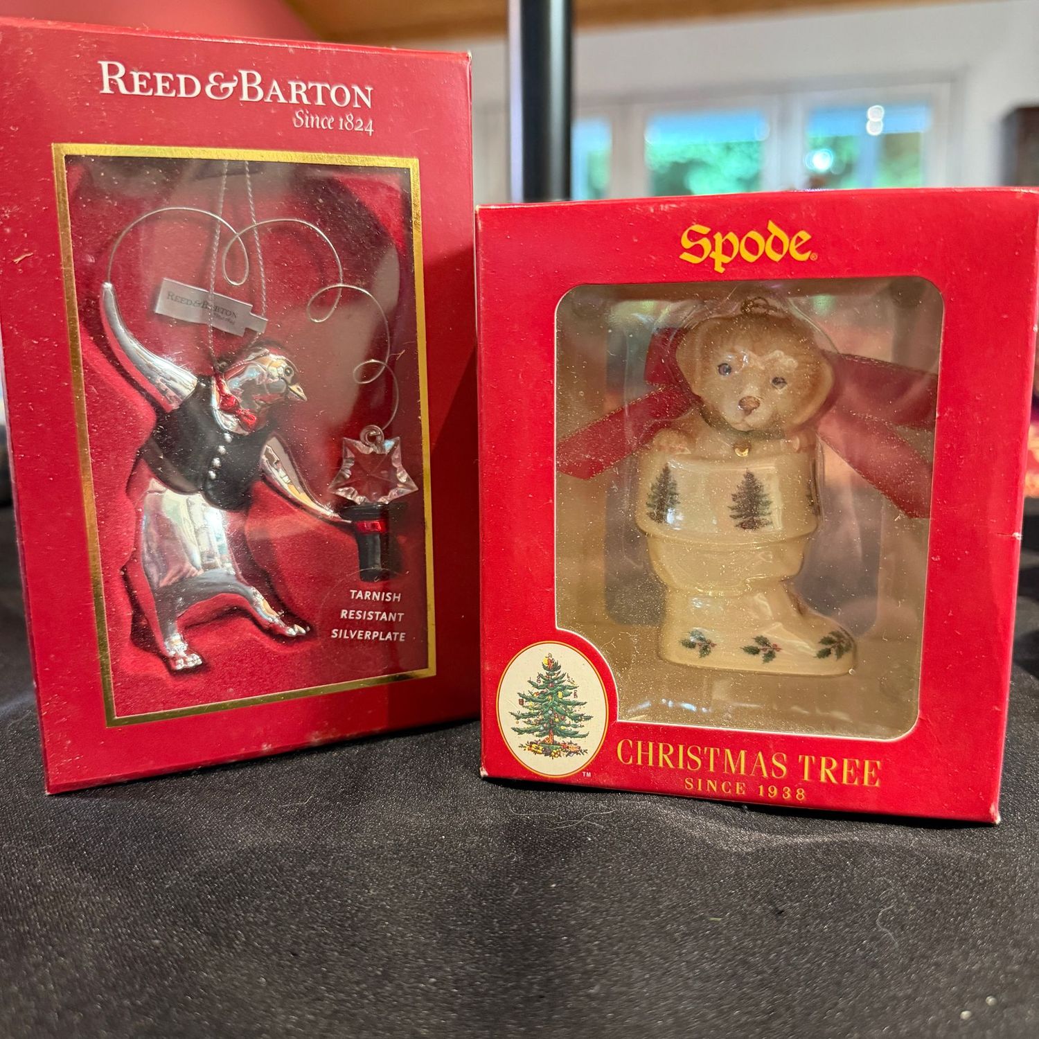 Reed & Barton penguin & spode puppy ornaments Reed & Barton penguin & spode puppy ornaments