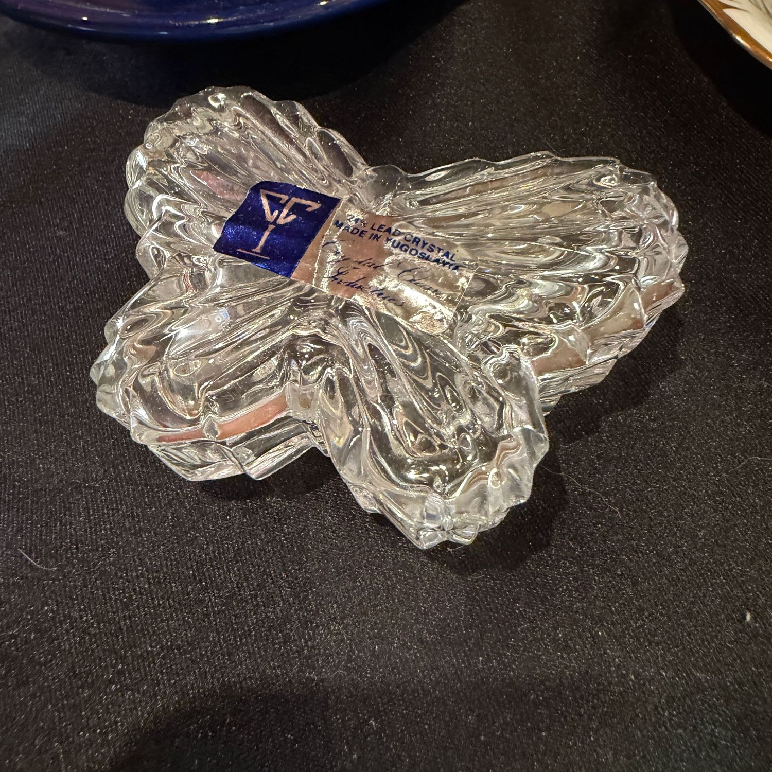 Crystal butterfly trinket dish, 2.5 Crystal butterfly trinket dish, 2.5"