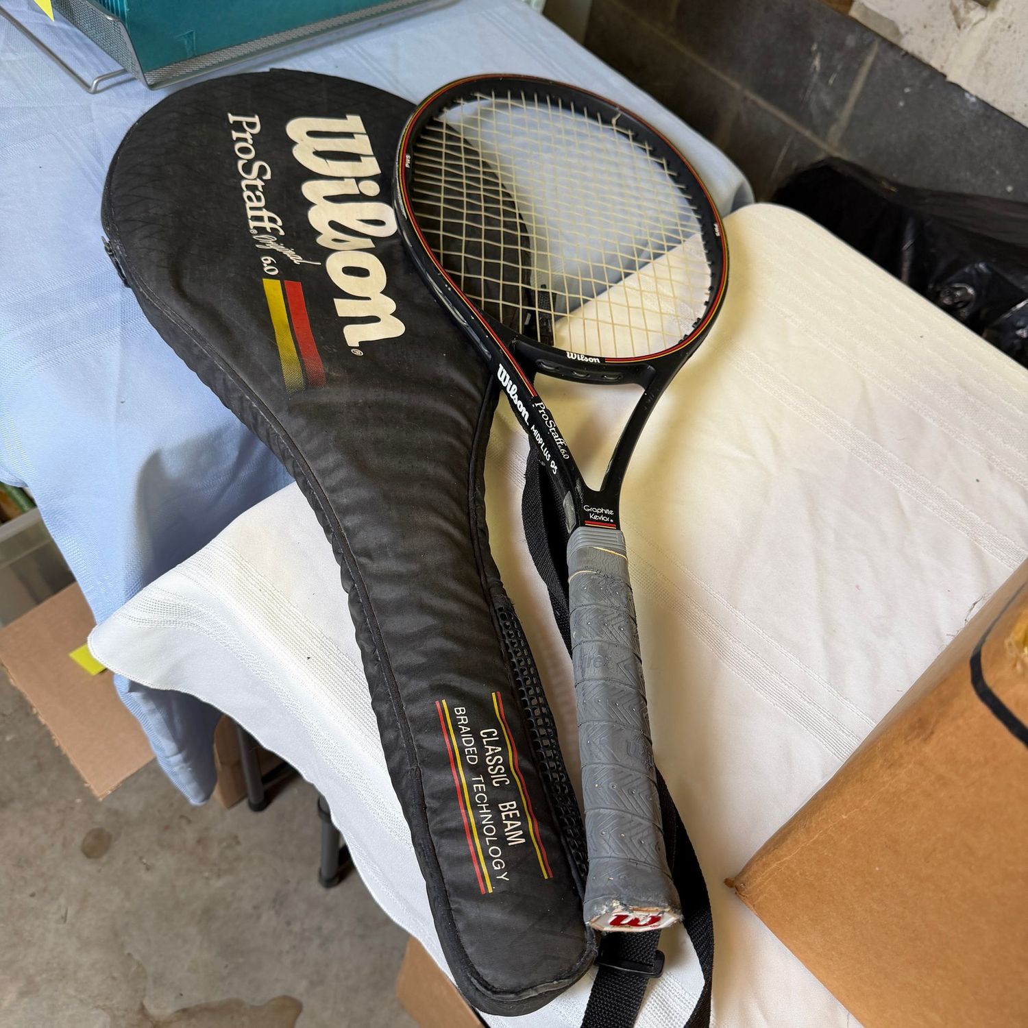 Wilson Pro Staff 6.0 tennis racket with cover, needs new grip