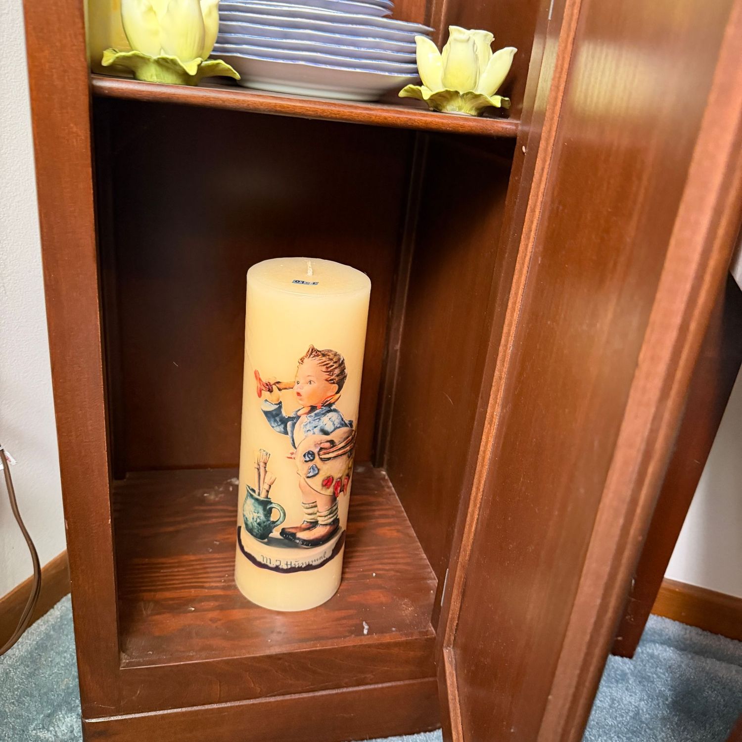 Tall Hummel pillar candle, 11"H x 4"W, S0194