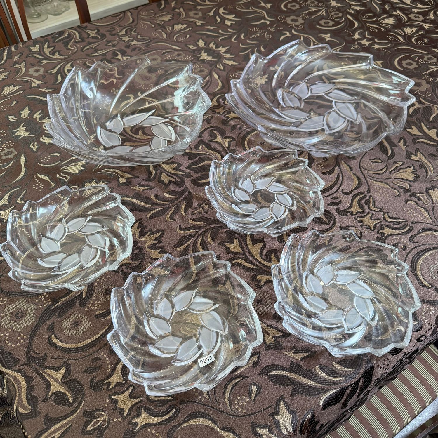 Set of Mikasa Ambrose bowls, the largest is 15 Set of Mikasa Ambrose bowls, the largest is 15"W, S0233