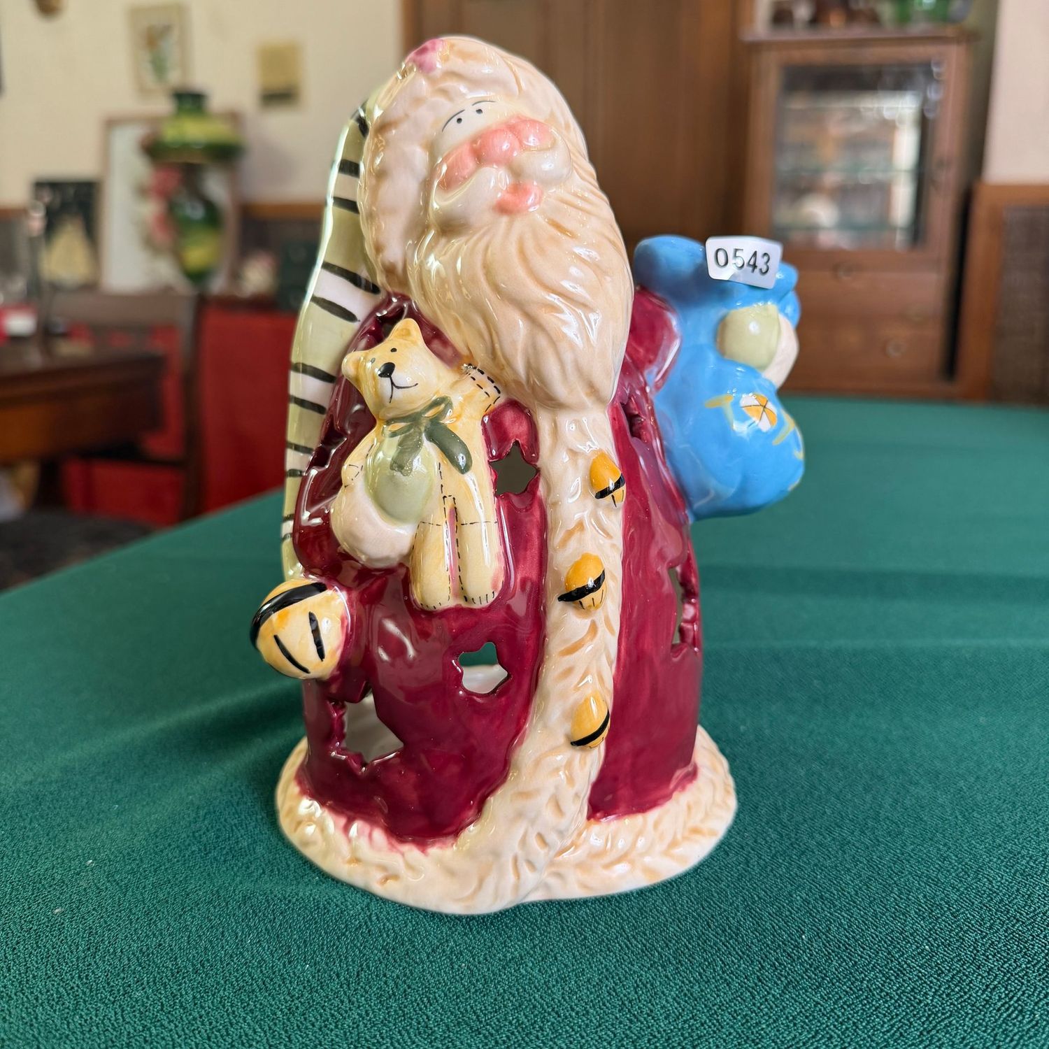 Blue Sky Clayworks Santa with bear, 8", S0543