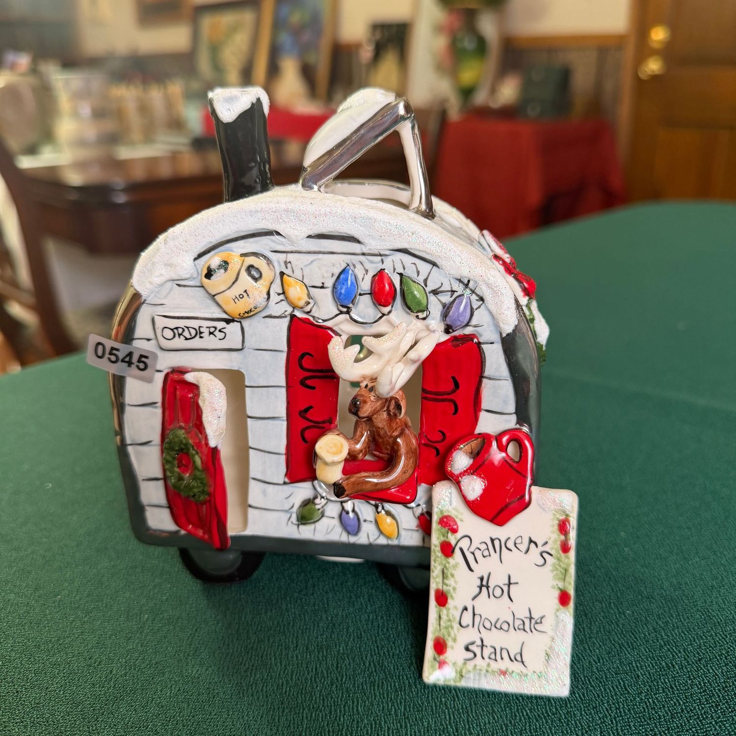 Blue Sky Clayworks Prancer's Hot Chocolate Stand, 6", S0545