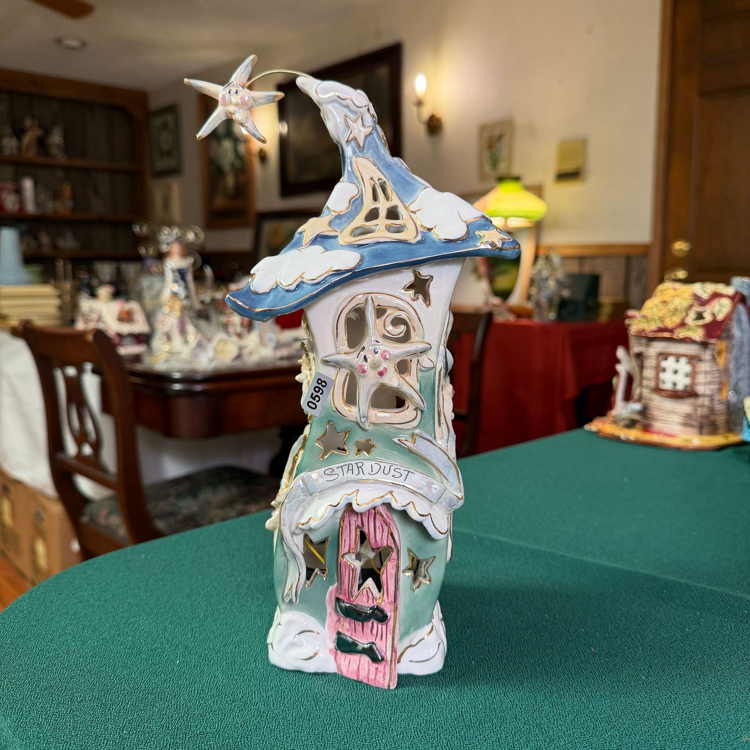 Blue Sky Clayworks S0598, Stardust tall house, solar, 11 Blue Sky Clayworks S0598, Stardust tall house, solar, 11"H