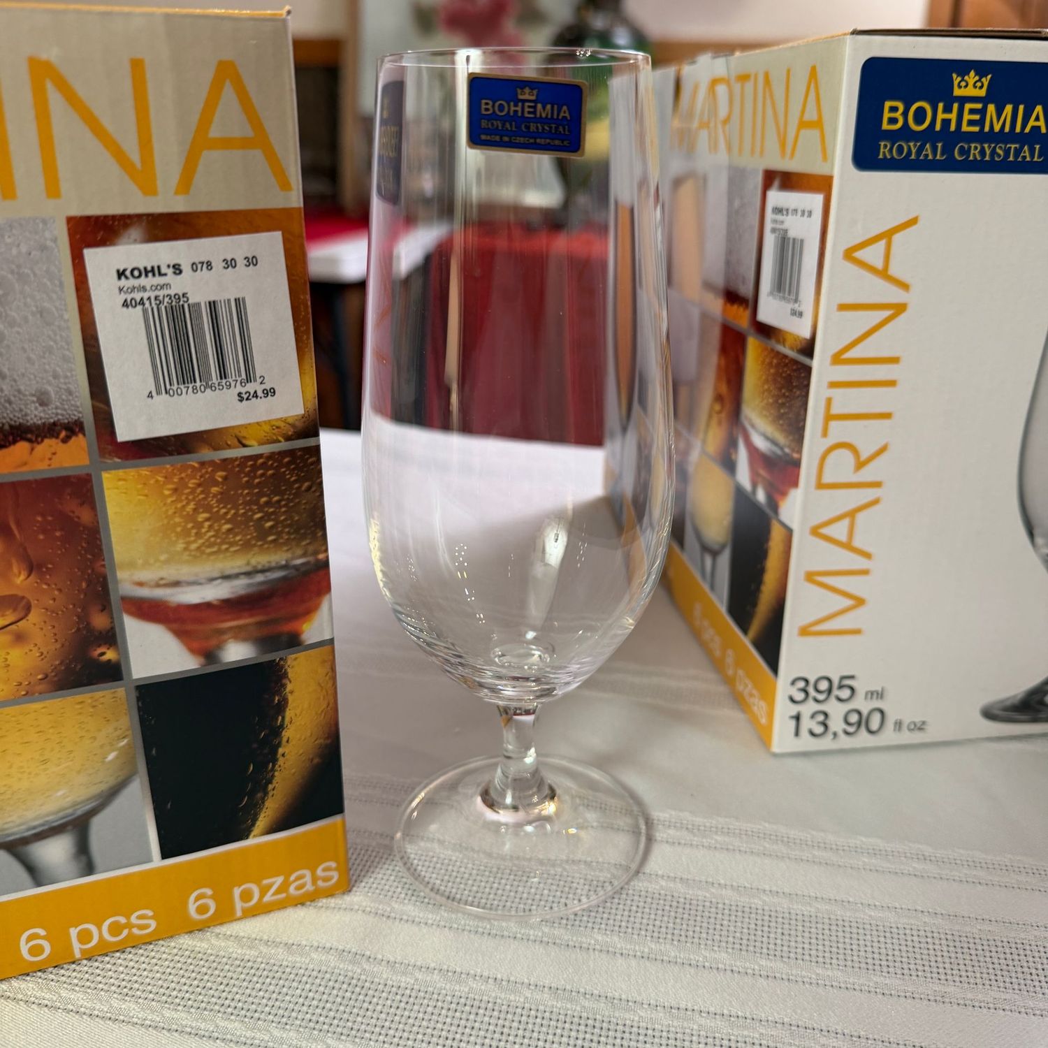 Cheers! Bohemia Royal Crystal Martina beer glasses, 2 boxes of 6 (12 total), S0719 Cheers! Bohemia Royal Crystal Martina beer glasses, 2 boxes of 6 (12 total), S0719
