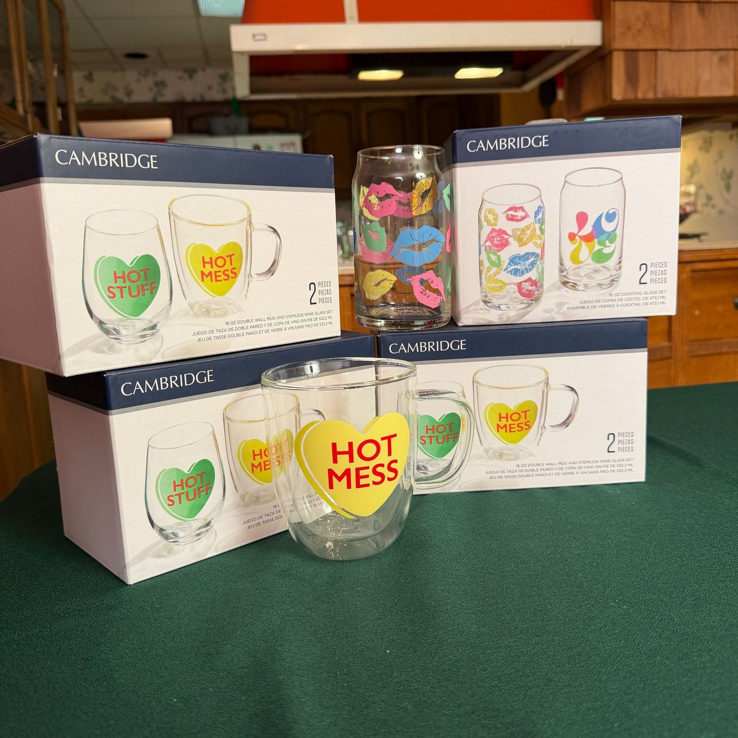 Cambridge boxed mugs, wine glasses, cocktail glasses, S0727 Cambridge boxed mugs, wine glasses, cocktail glasses, S0727