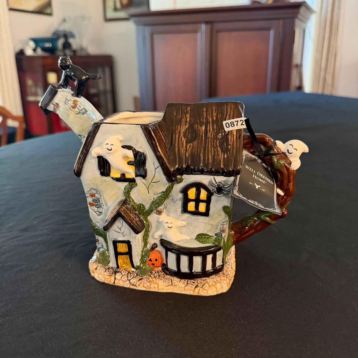 Ceramic Corner Ruby Halloween teapot, 7 Ceramic Corner Ruby Halloween teapot, 7"H, S0872