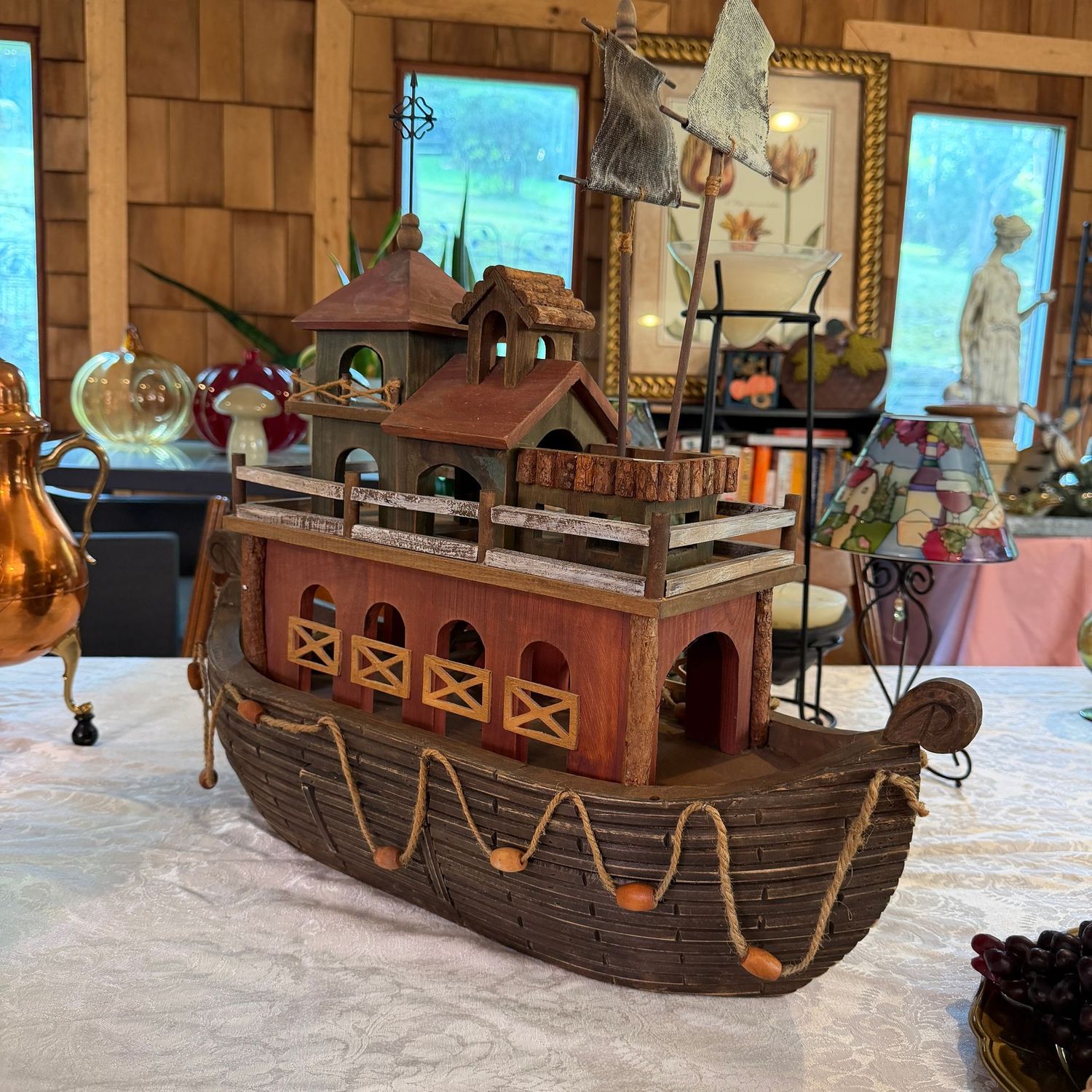 Large wooden ship, Noah's Ark, 22"H x 24"L, S0794