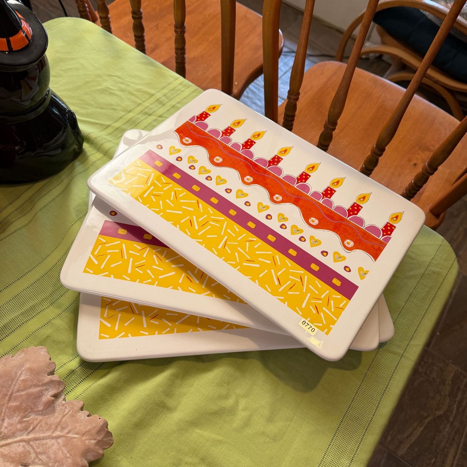 Three Department 56 ceramic party platters, heavy, 12" x 16", S0770