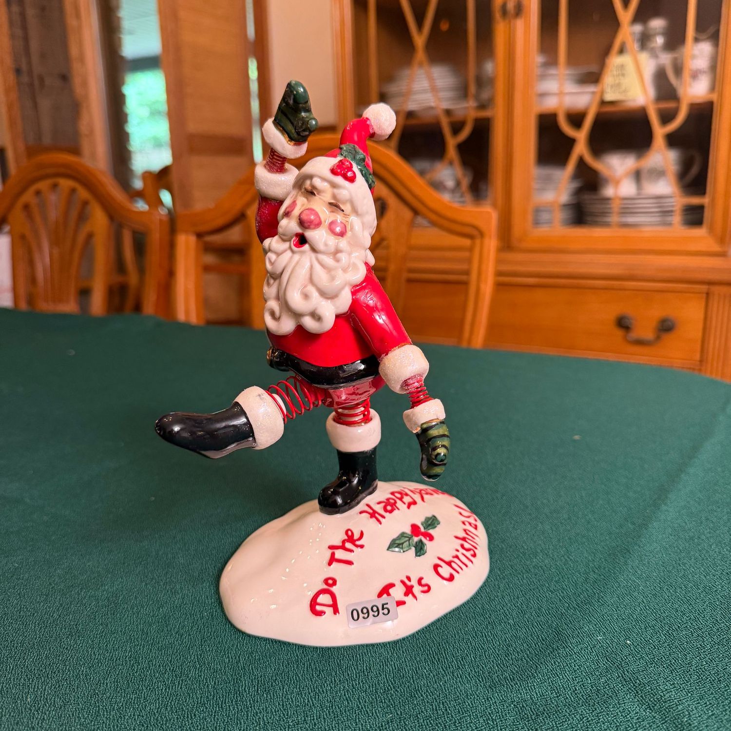 Blue Sky Clayworks spring bobble Santa, 8 Blue Sky Clayworks spring bobble Santa, 8", S0995