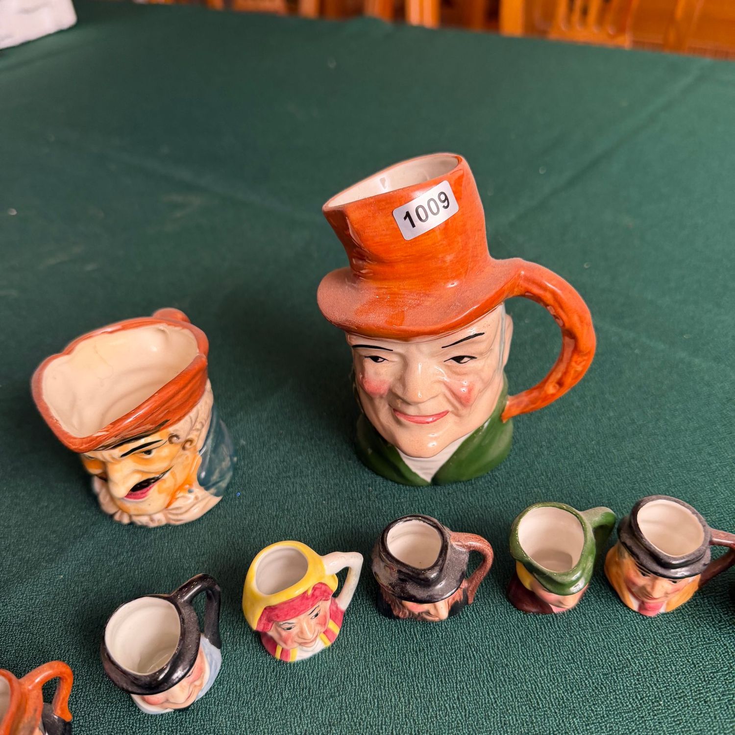Grouping of Toby mugs, most are Artone, one is Japan, 1-4", S1009