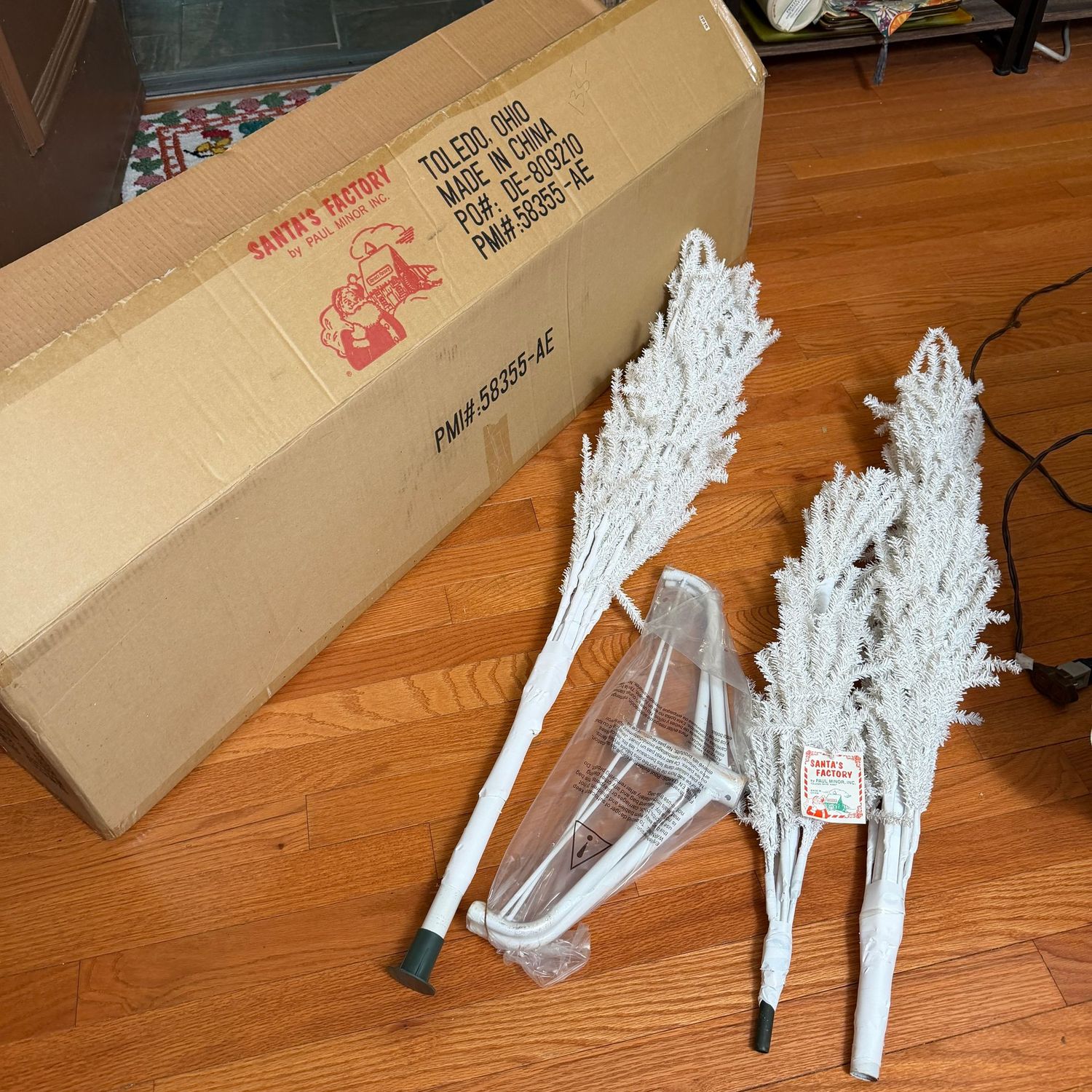 White Santa's Factory twig tree, 7ft tall, S1016 White Santa's Factory twig tree, 7ft tall, S1016
