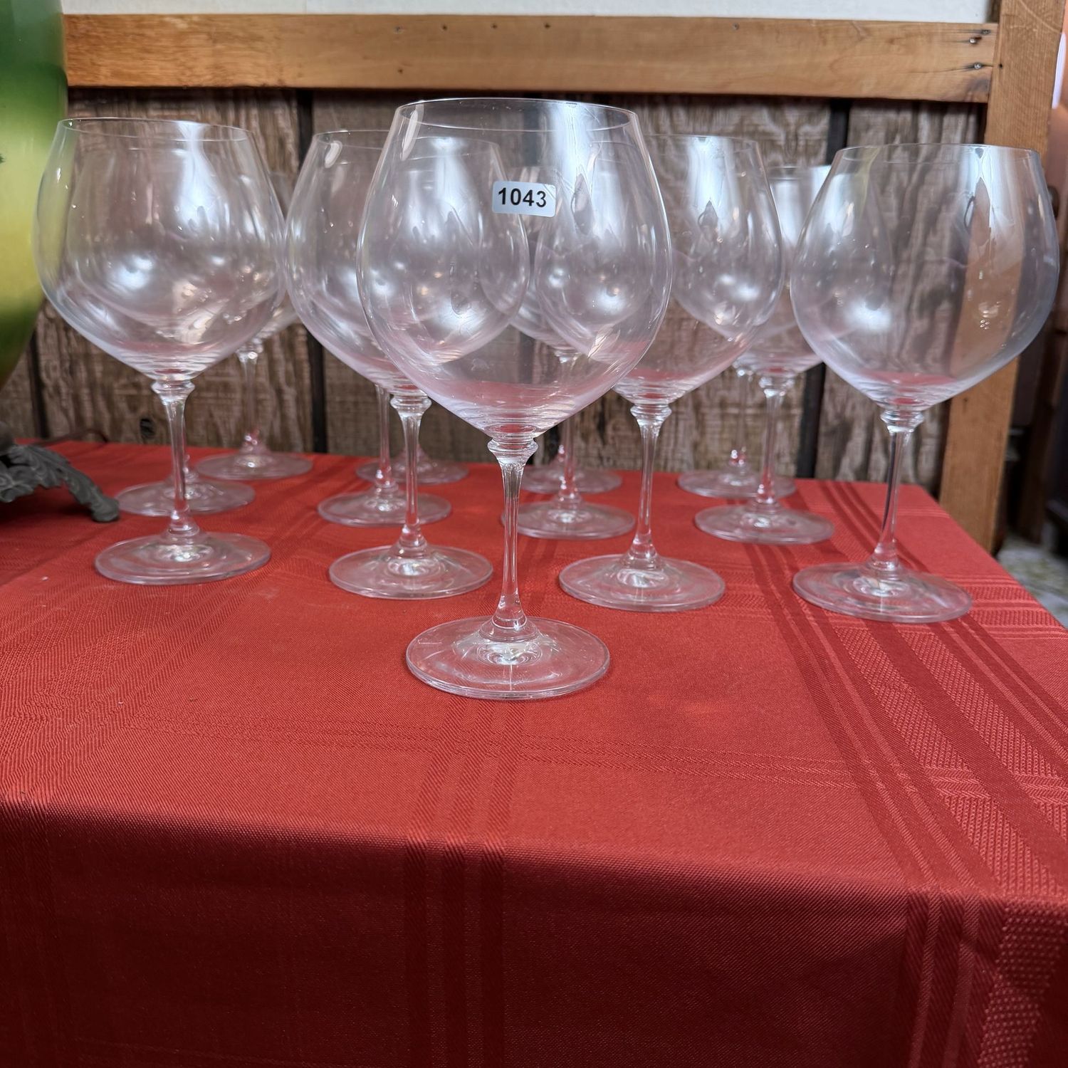 Group of fine crystal stemware, wine glasses, approx. 9.5 Group of fine crystal stemware, wine glasses, approx. 9.5"H, S1043