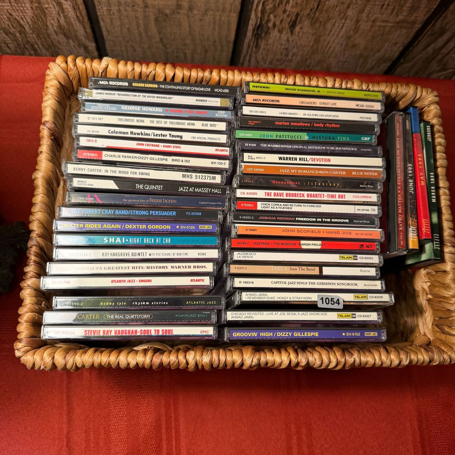 Basket of CDs, George Howard, Jazz, Warren Hill, S1054 Basket of CDs, George Howard, Jazz, Warren Hill, S1054