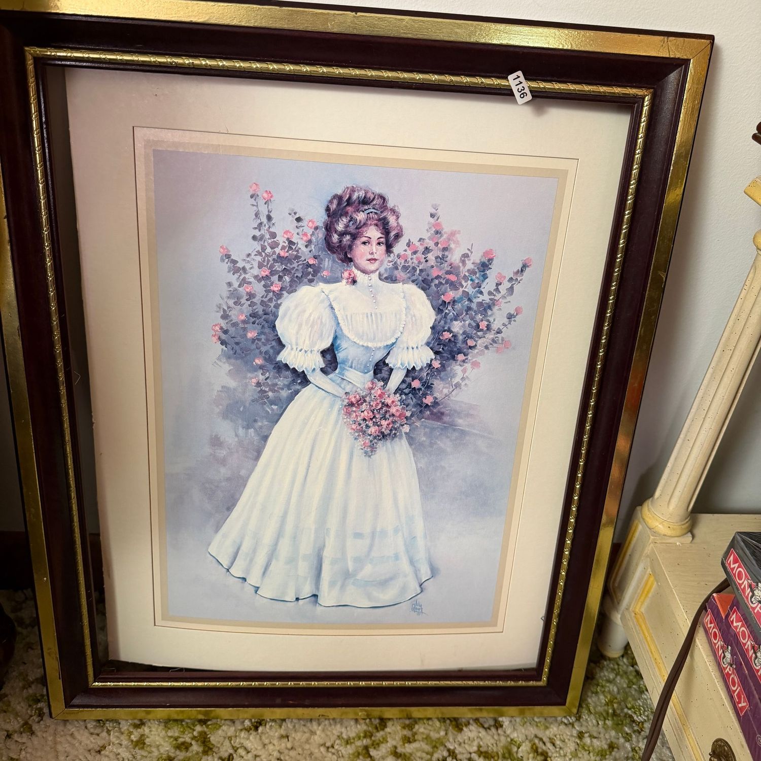 Victorian woman print that will fit this frame, is loose in 22 Victorian woman print that will fit this frame, is loose in 22" x 18" frame, S1136
