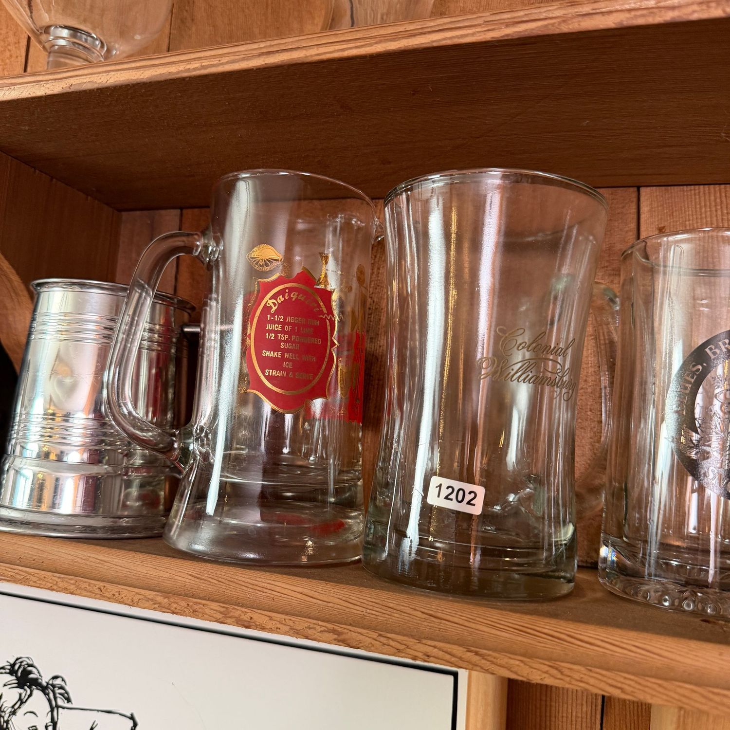 Group of beer glasses, steins, S1202 Group of beer glasses, steins, S1202