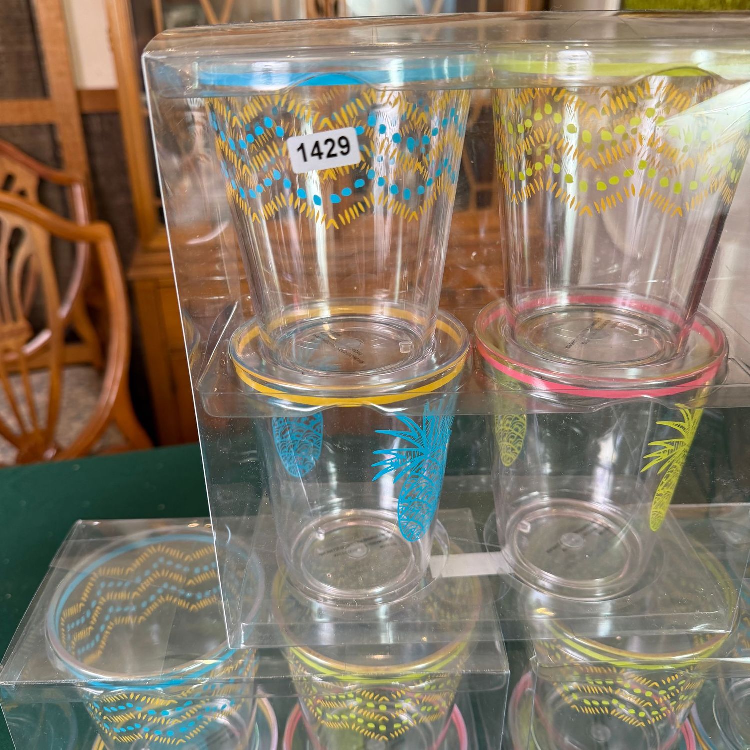 Three boxes of colorful summer hard plastic party cups, S1429 Three boxes of colorful summer hard plastic party cups, S1429