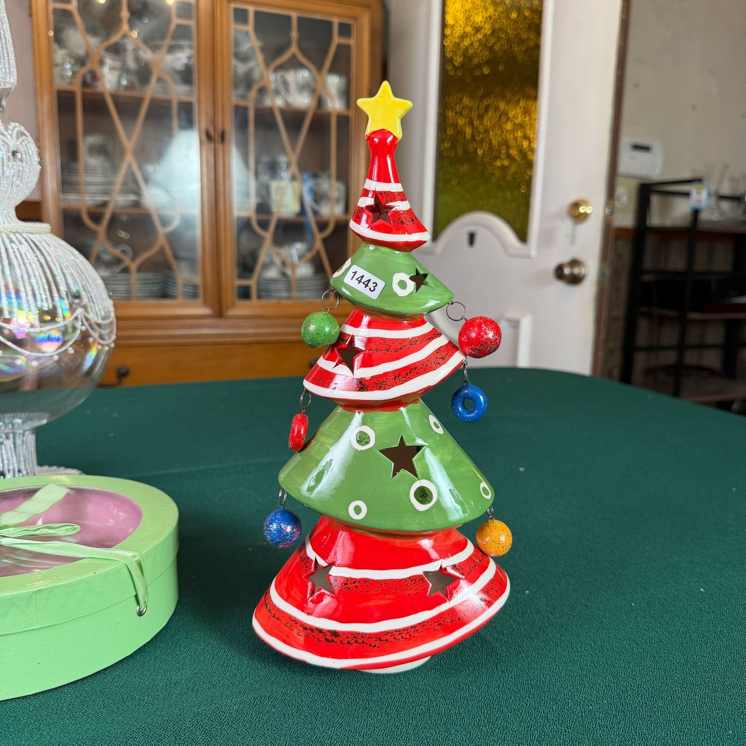 Ceramic Christmas tree votive holder, 12 Ceramic Christmas tree votive holder, 12"H, S1443