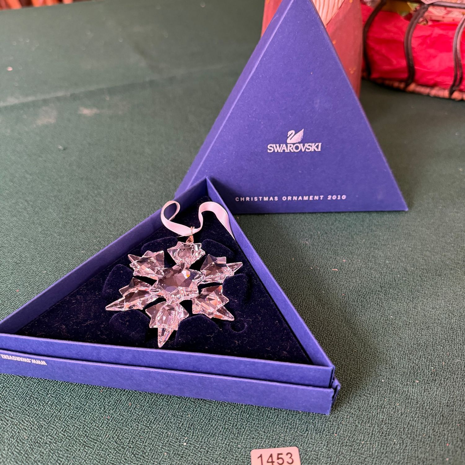 Swarovski crystal Christmas snowflake ornament, 2010, in box, S1453 Swarovski crystal Christmas snowflake ornament, 2010, in box, S1453