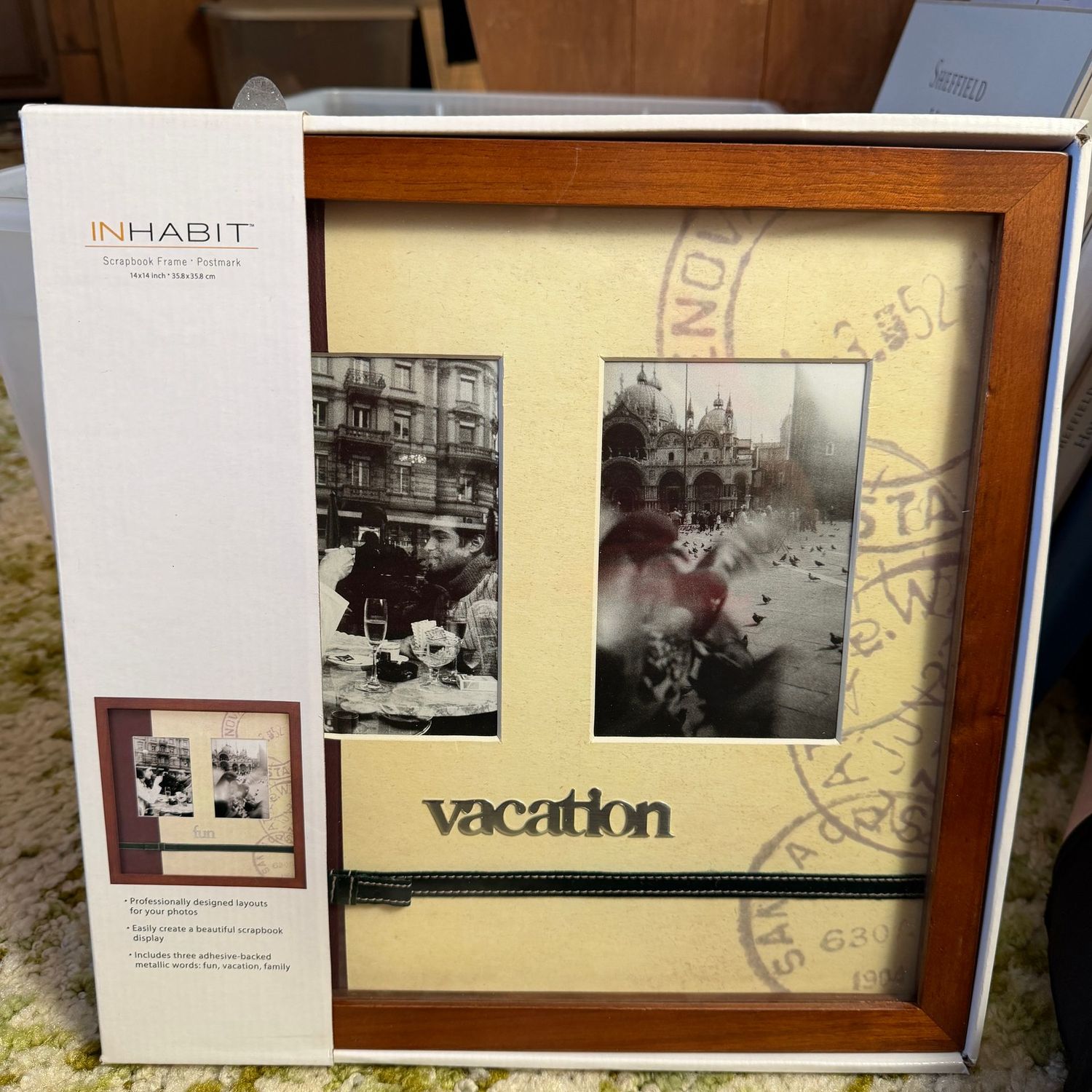 Inhabit large 14" x 14" frame, S1500, Vacation-themed