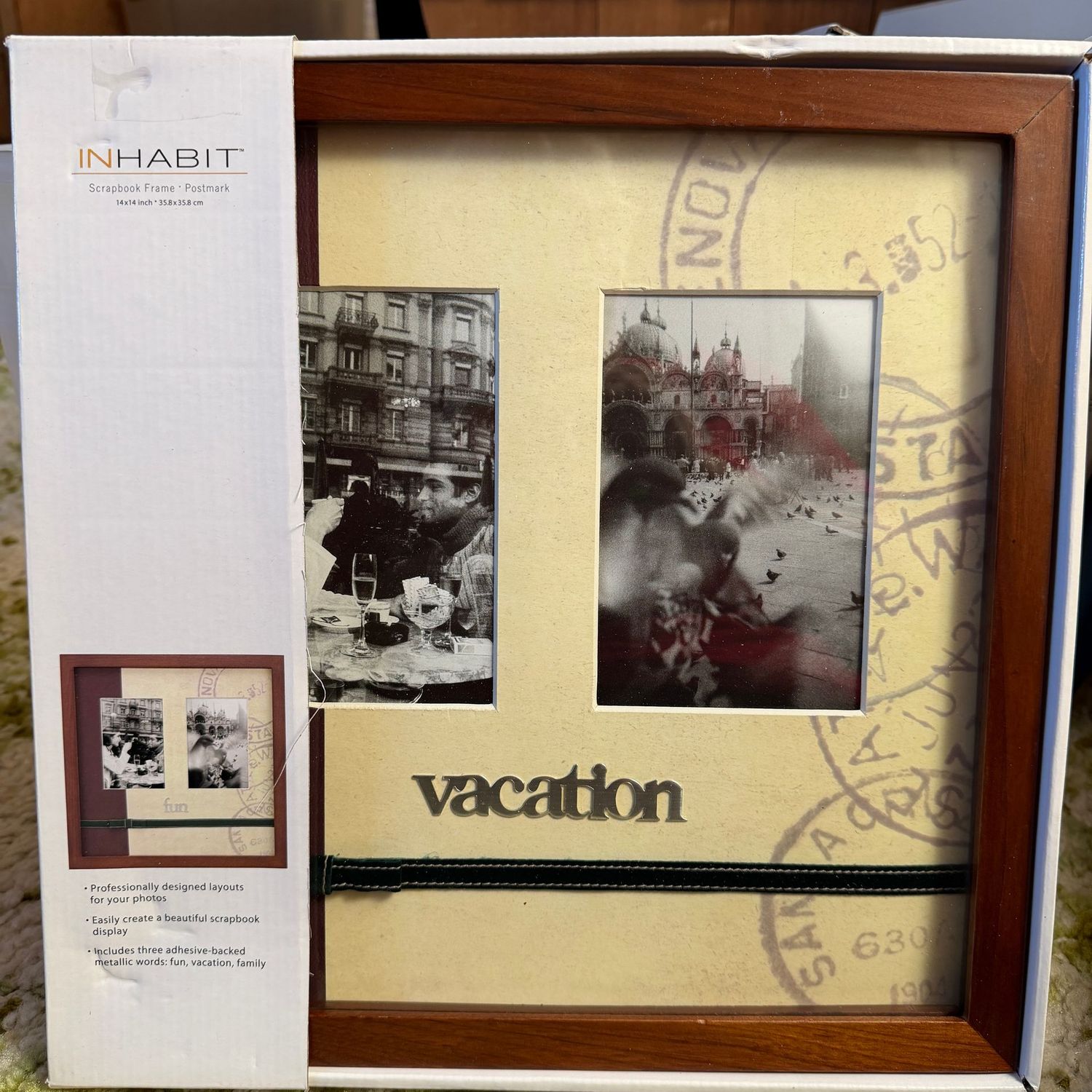 Inhabit large 14 Inhabit large 14" x 14" frame, S1499, Vacation-themed