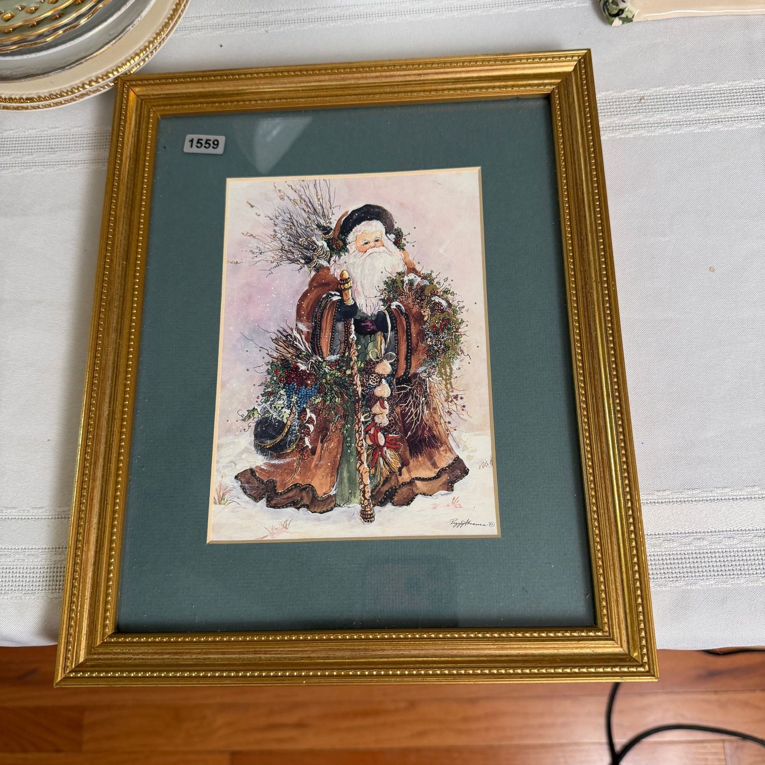 Peggy Abrams rustic Santa framed print, 8x10, S1559