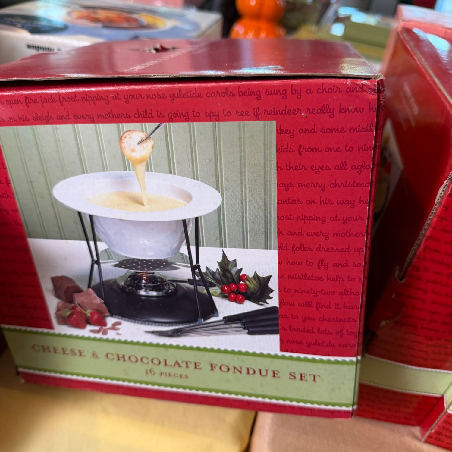 Cheese & Chocolate Fondue set (box shows some wear from storage) S1589