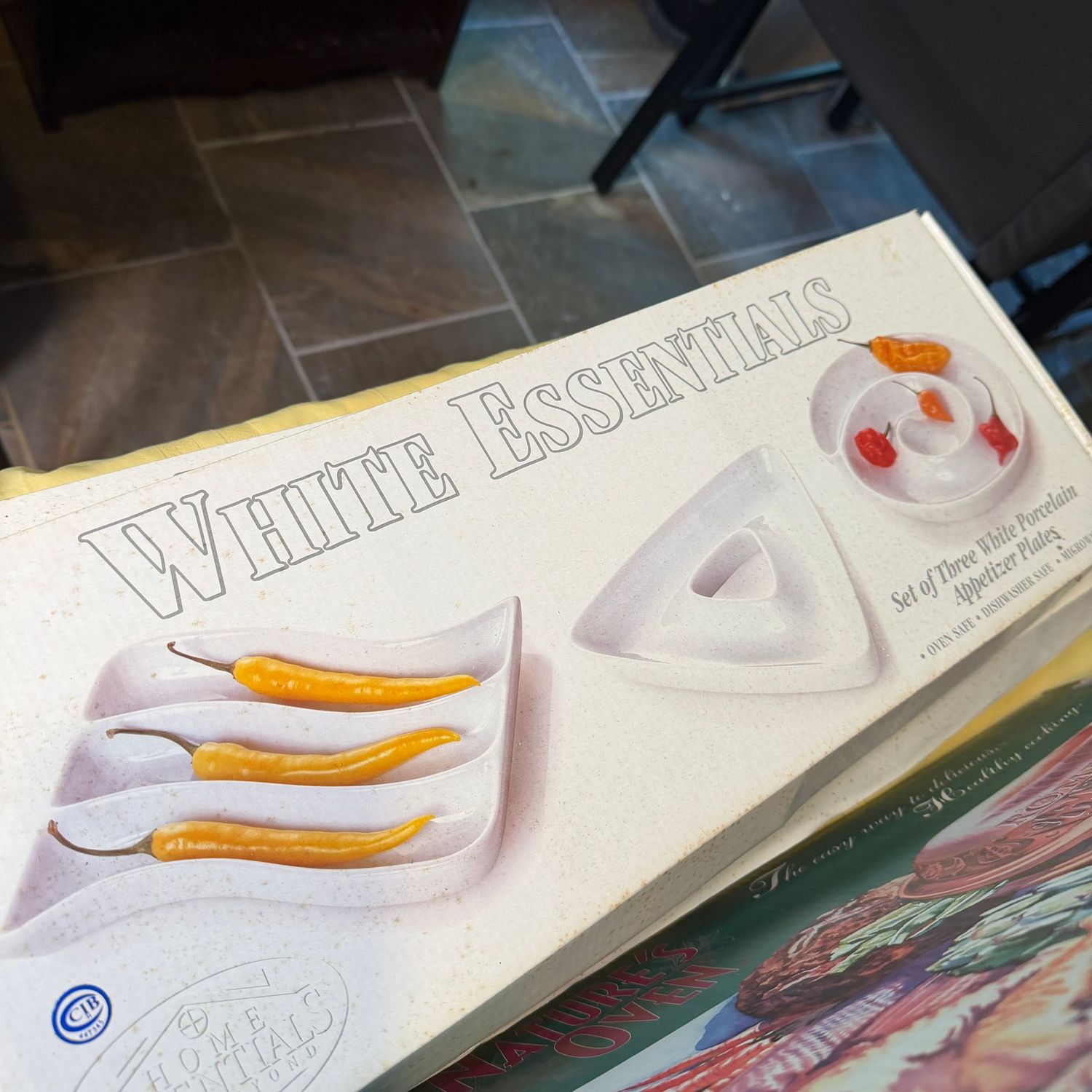 White Essentials set of three white porcelain appetizer plates, oven & dishwasher safe, (Box has a few spots on exterior from storage) S1583 White Essentials set of three white porcelain appetizer plates, oven & dishwasher safe, (Box has a few spots on exterior from storage) S1583