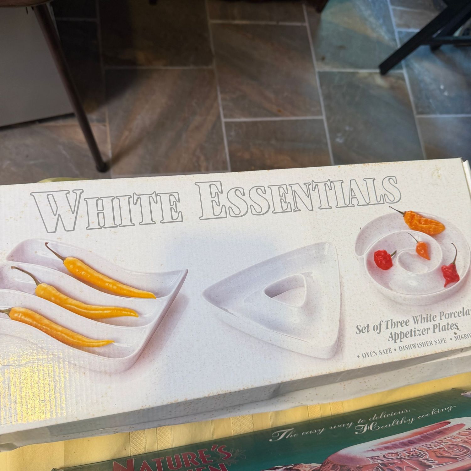White Essentials set of three white porcelain appetizer plates, oven & dishwasher safe, (Box has a few spots on exterior from storage) S1584 White Essentials set of three white porcelain appetizer plates, oven & dishwasher safe, (Box has a few spots on exterior from storage) S1584
