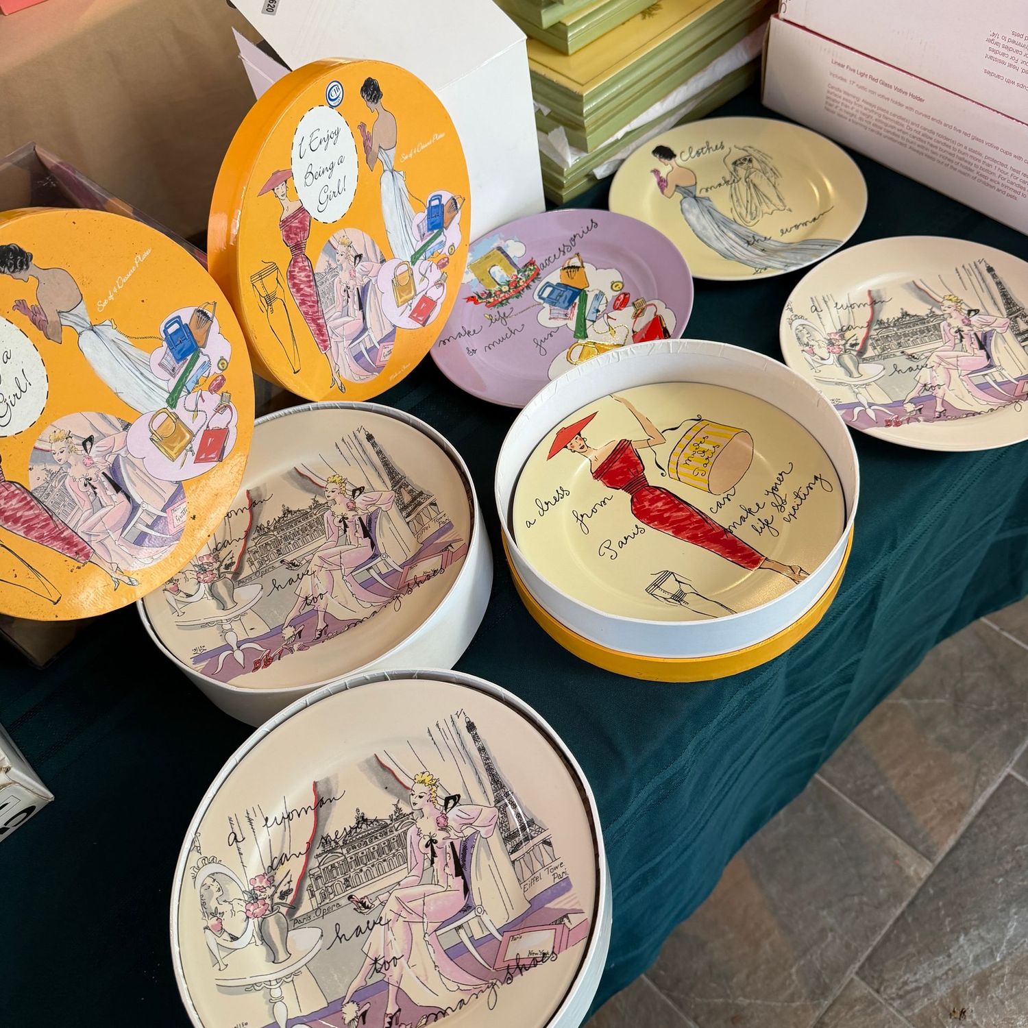 Three boxes of 4 (12 total) Rosanna Enjoy Being a Girl Dessert Plates, S1610 Three boxes of 4 (12 total) Rosanna Enjoy Being a Girl Dessert Plates, S1610