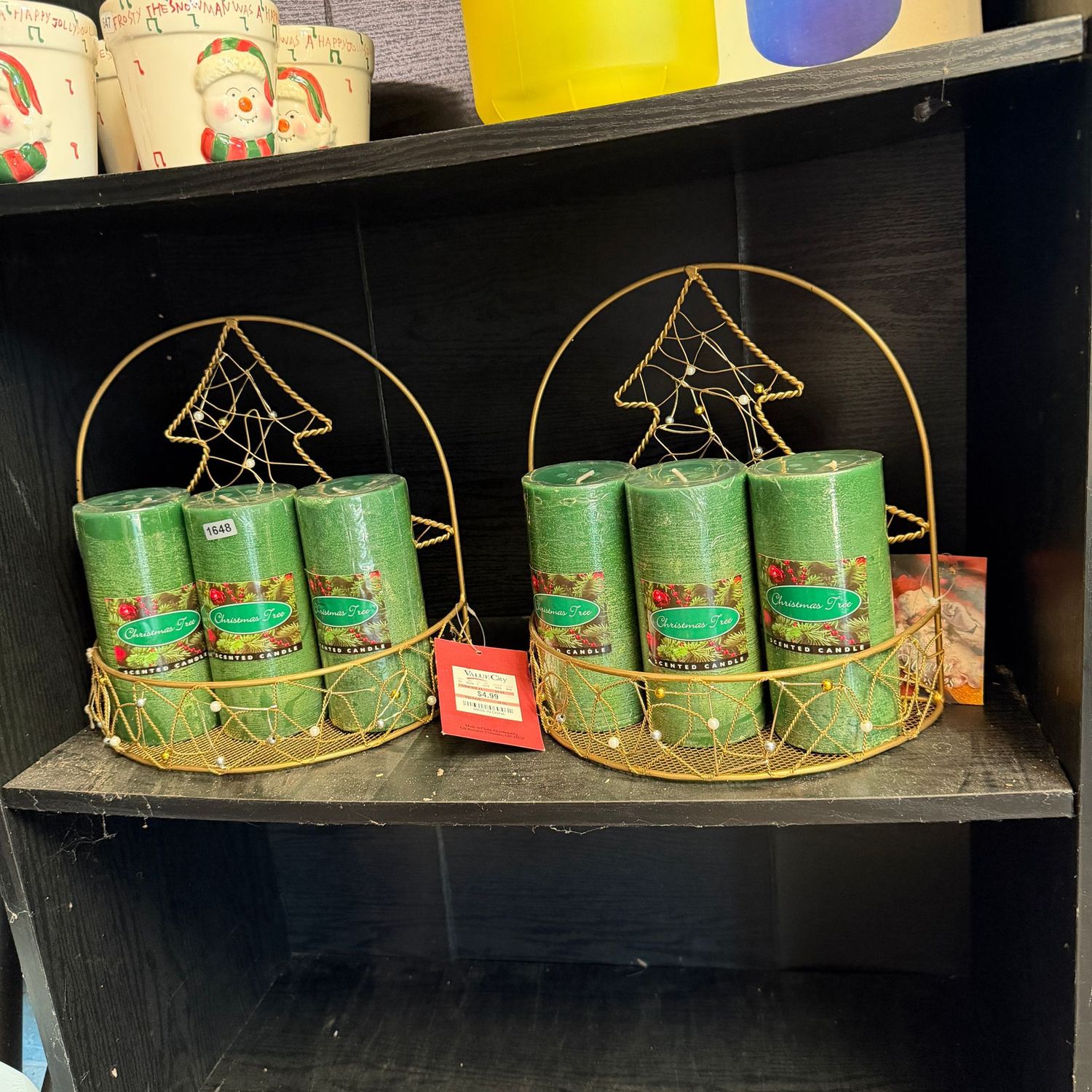 Lovely half-moon beaded gold wire Christmas tree baskets with pillar candles, S1648 Lovely half-moon beaded gold wire Christmas tree baskets with pillar candles, S1648
