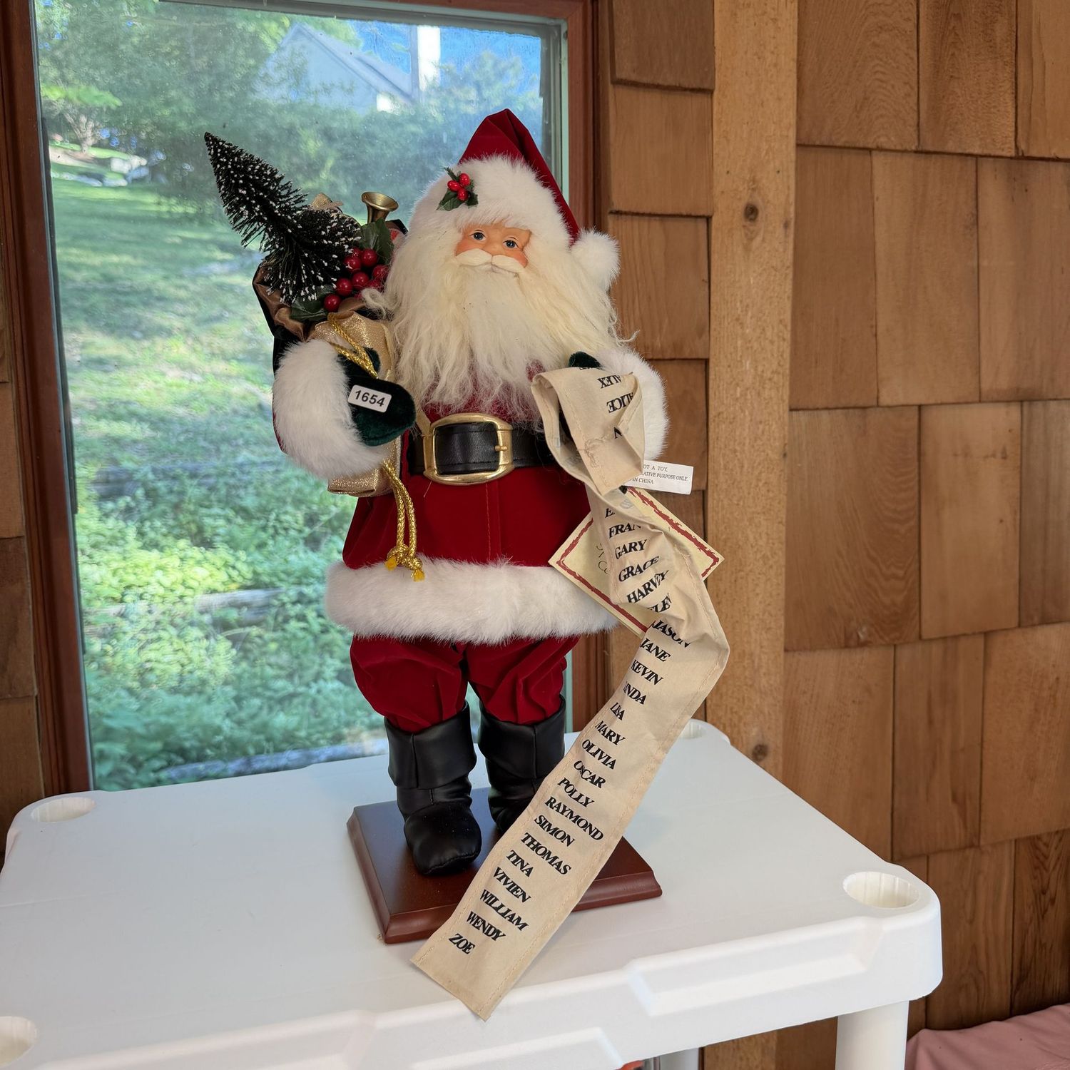 St. Nicholas Square Santa with his list, 17"H, S1654