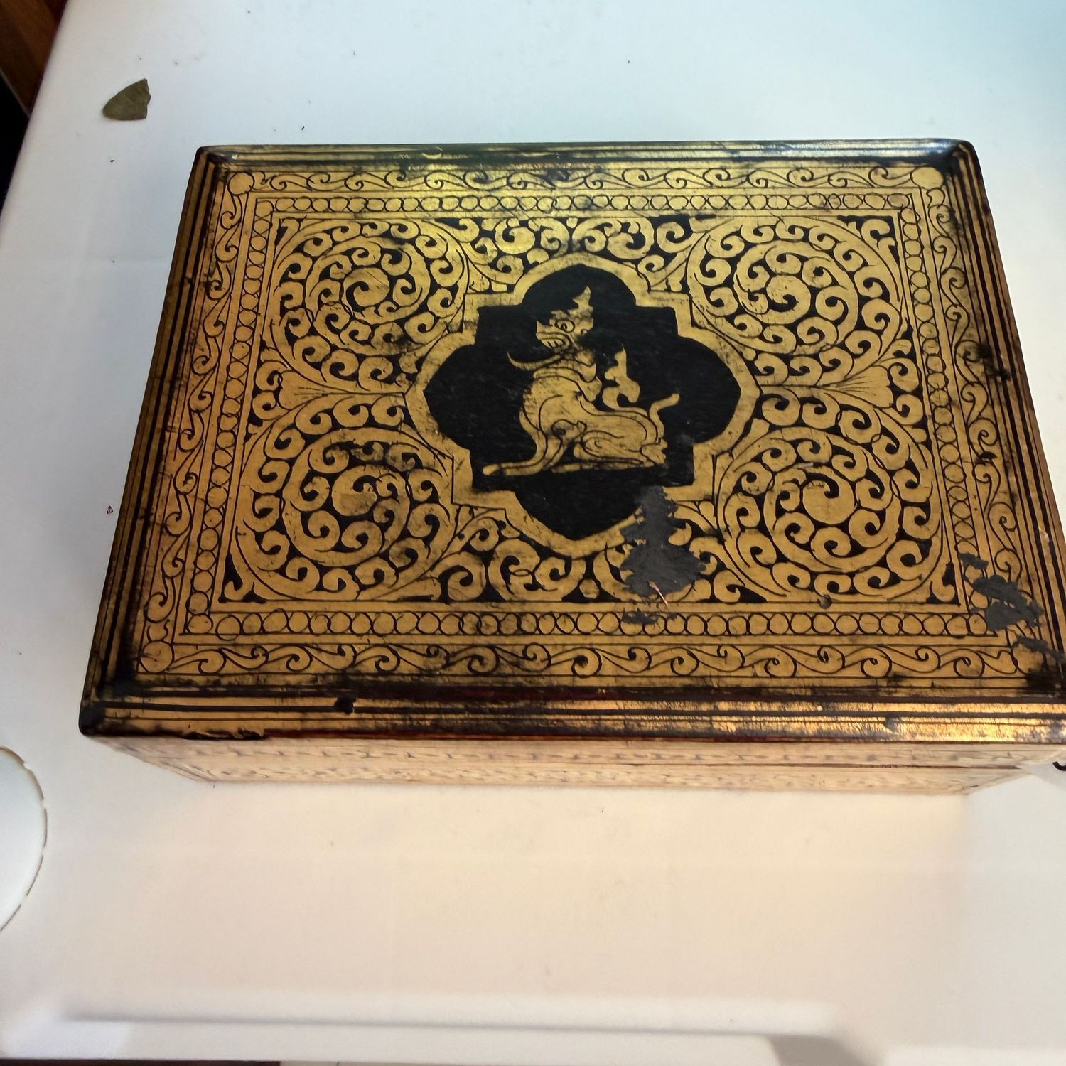 Burmese lacquered box, 8x5, S1653