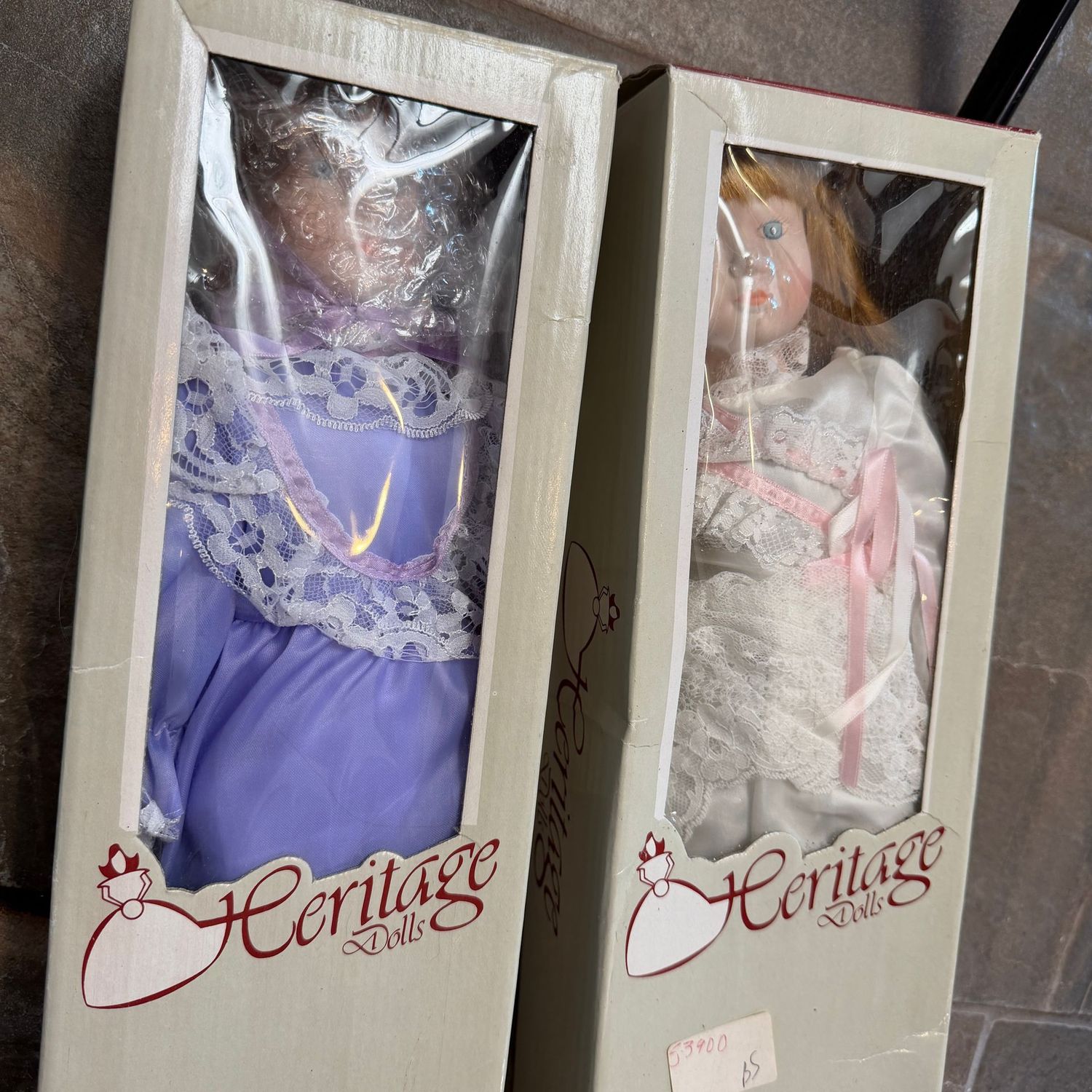 Two porcelain Heritage dolls in box, appprox 15", S1650