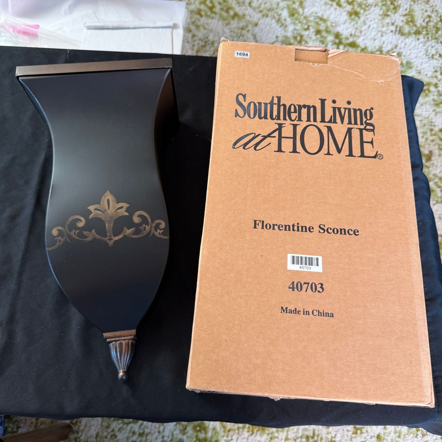 Southern Living at Home, Florentine Sconce, thick metal construction, 16 Southern Living at Home, Florentine Sconce, thick metal construction, 16"H, S1694