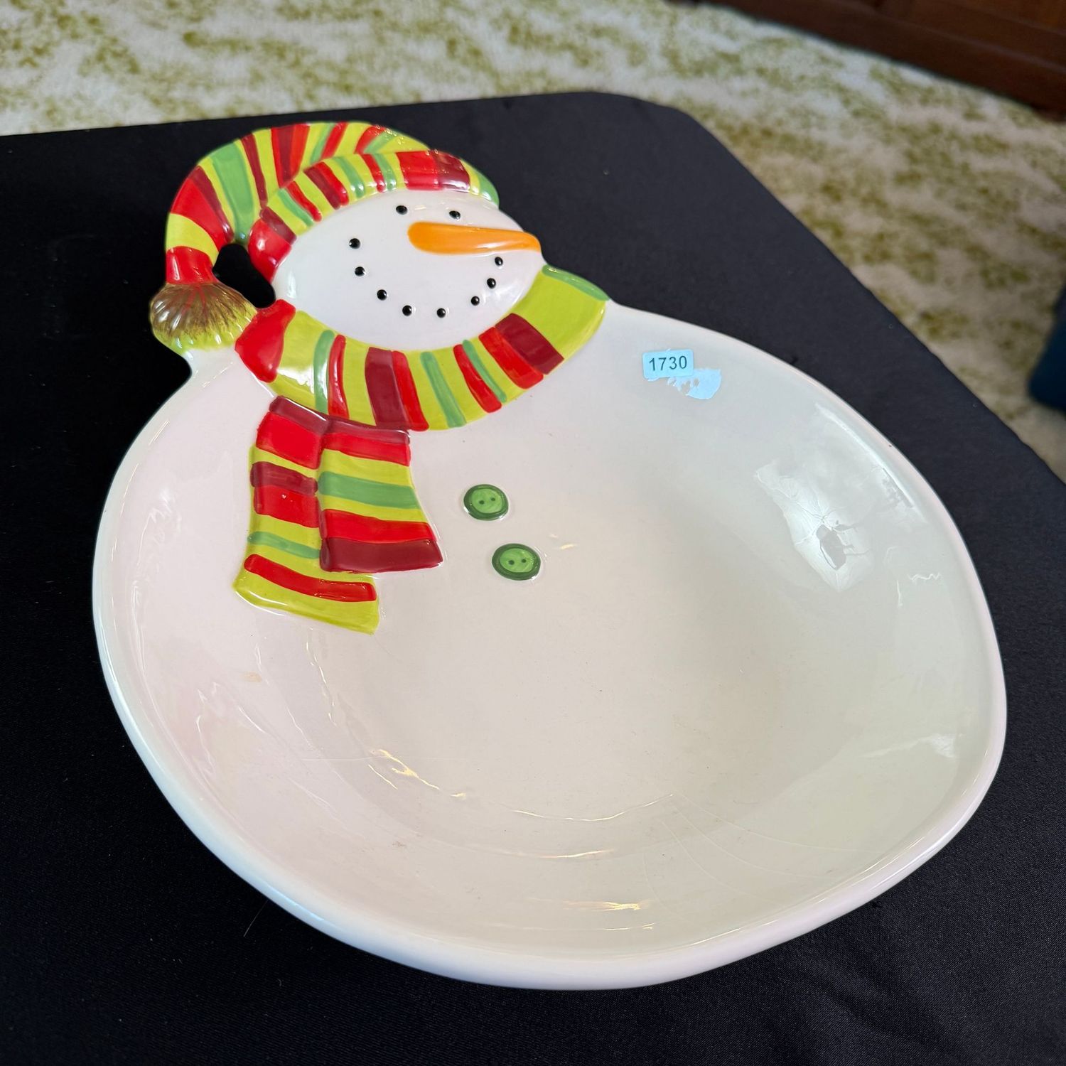 Pier 1 snowman earthenware 13 Pier 1 snowman earthenware 13" tray, dish, S1730