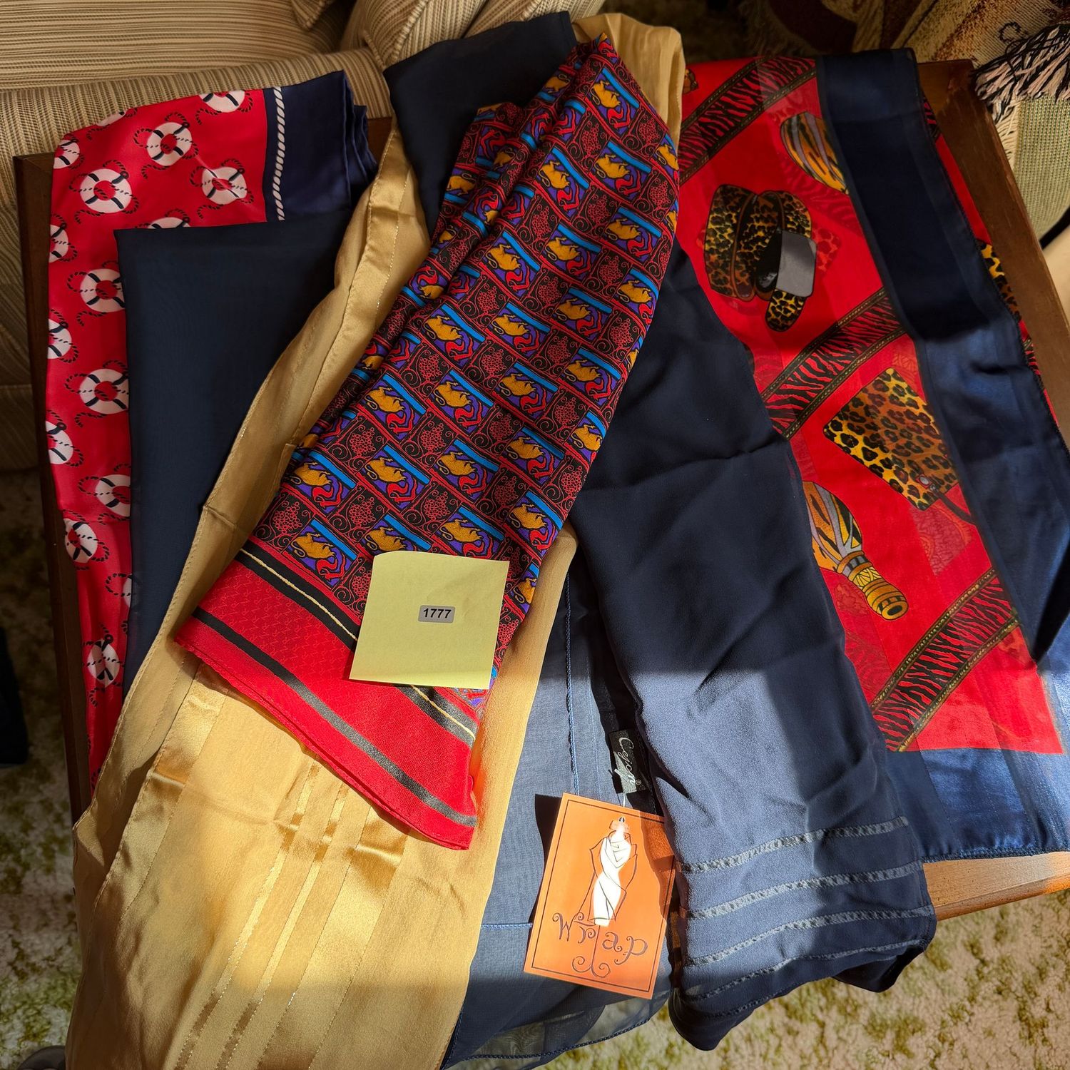 Group of dressy scarves, variety of sizes and styles, S1777 Group of dressy scarves, variety of sizes and styles, S1777